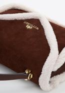 Leder-Einkaufstasche mit Teddy-Kunstfell, braun-creme, 97-4E-607-1, Bild 4