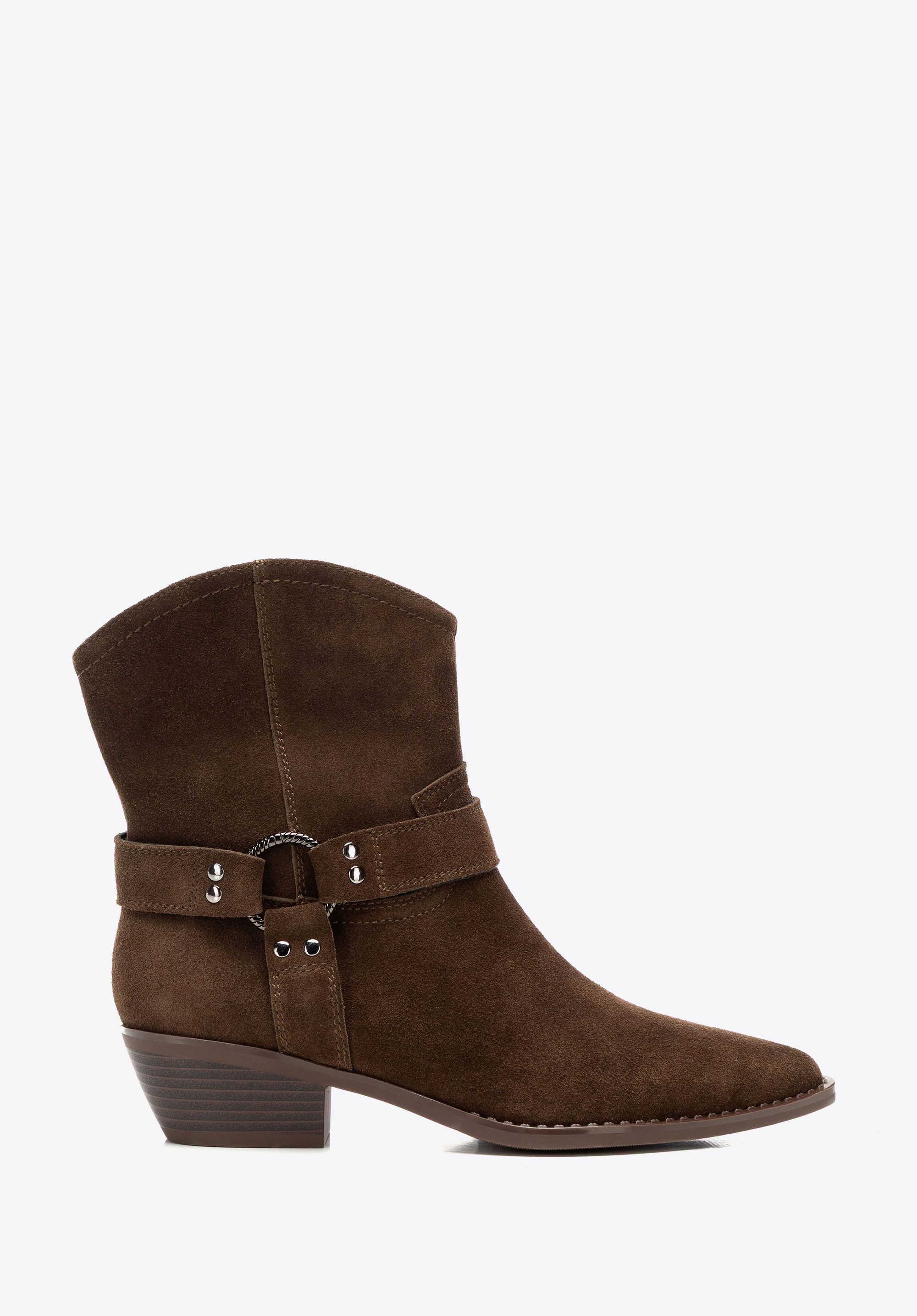 Damen-Cowboystiefel aus Wildleder in Knöchelhöhe, braun, 101-D-961-4-36, Bild 1