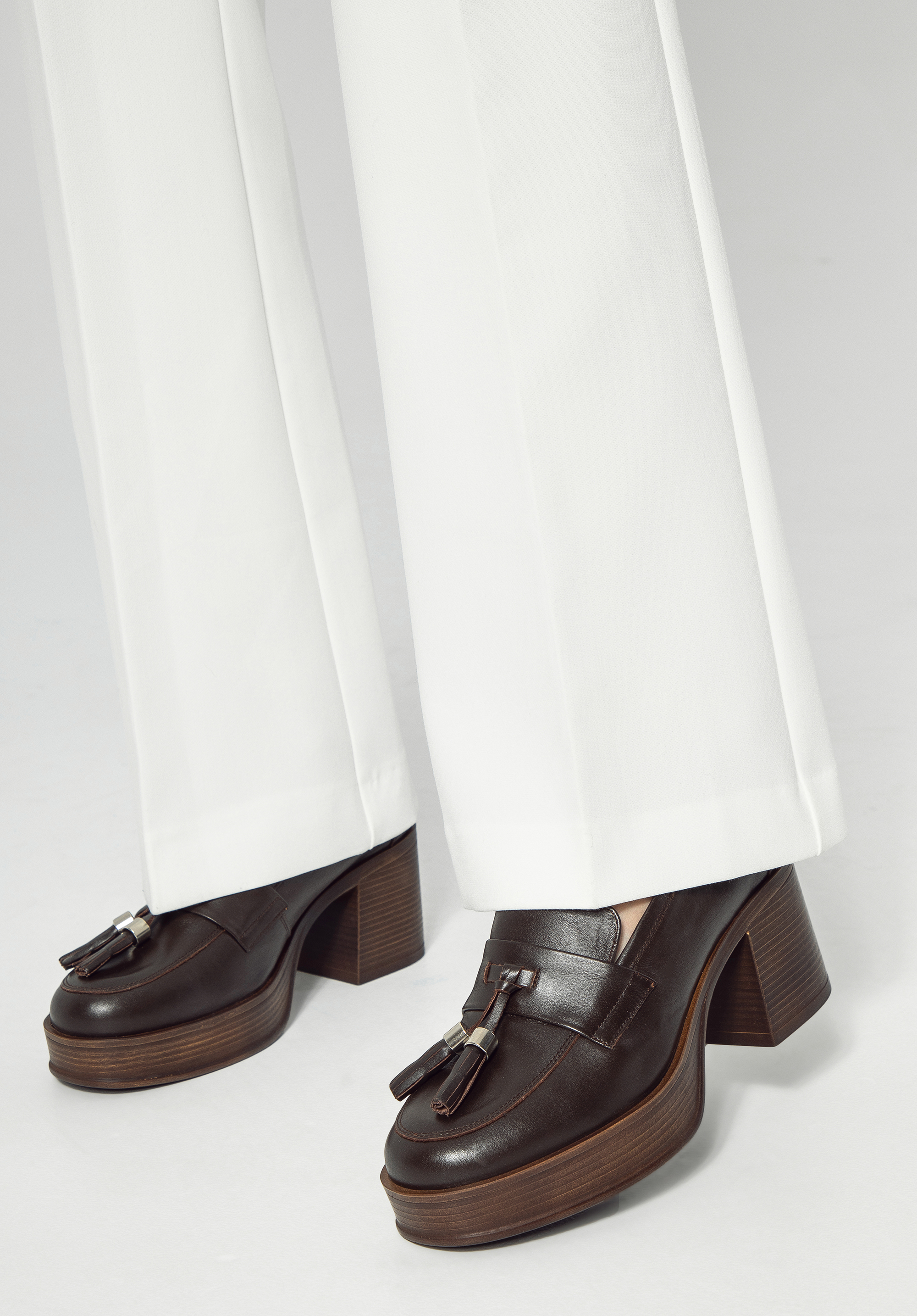 Damen Lederpumps mit Stilett Absatz, braun, 99-D-305-4-39, Bild 1