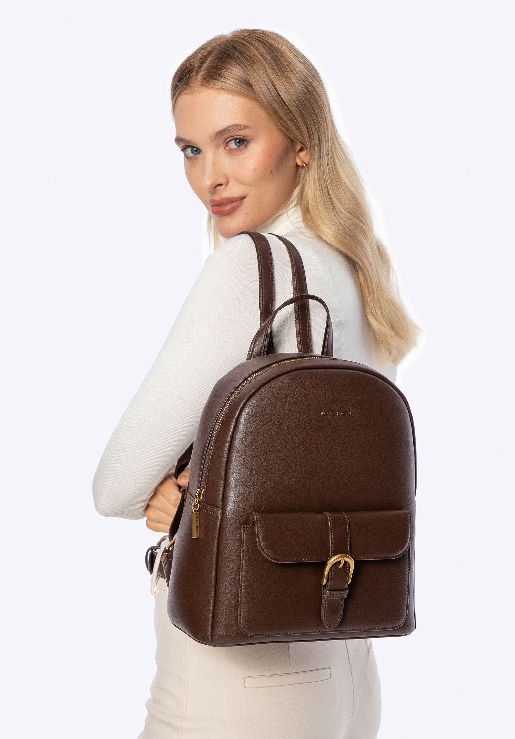 Damen Lederrucksack, braun, 101-4E-602-4, Bild 1