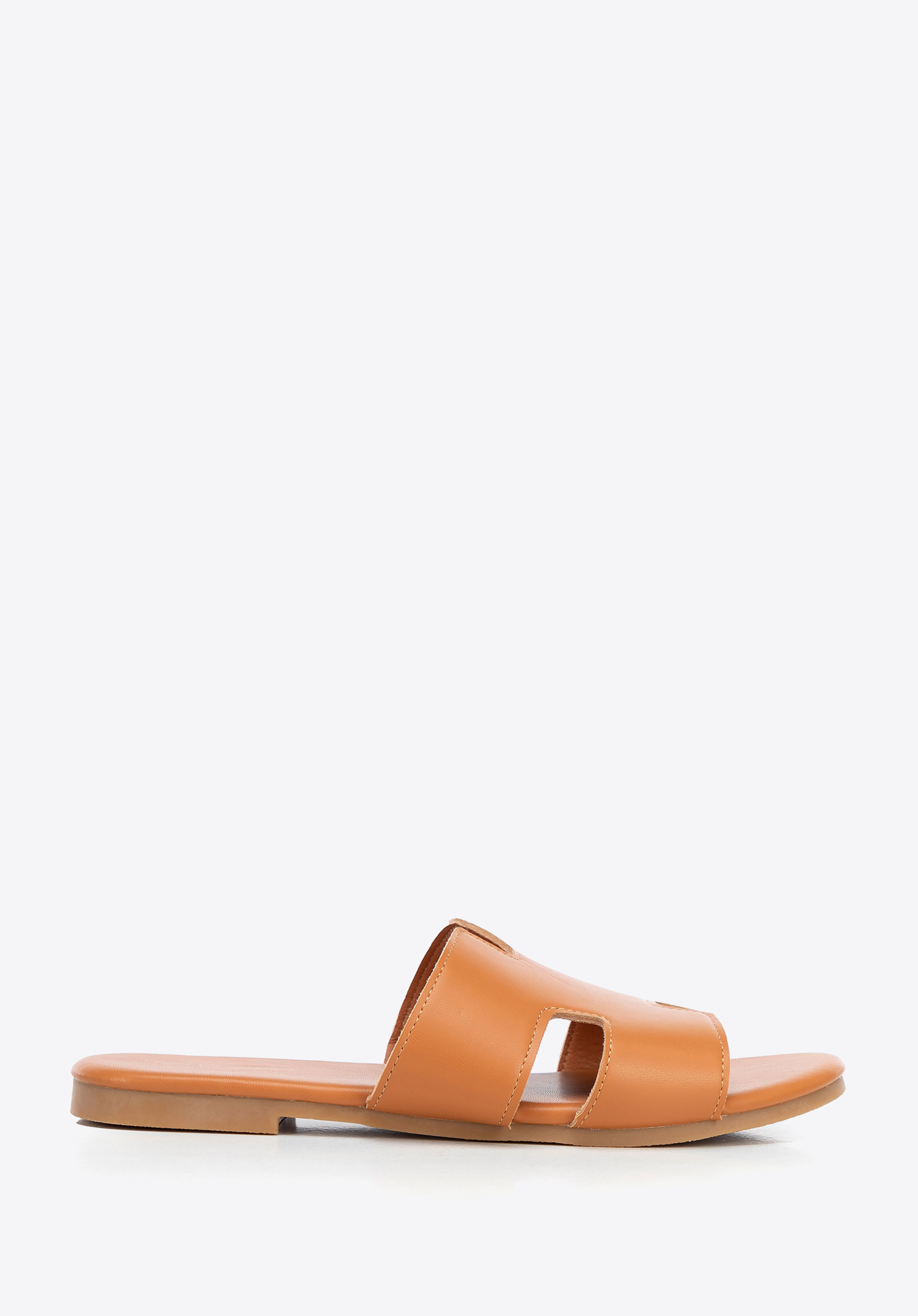 Damen-Ledersandalen mit ''H''-Ausschnitt, braun, 100-DP-809-5-35, Bild 1