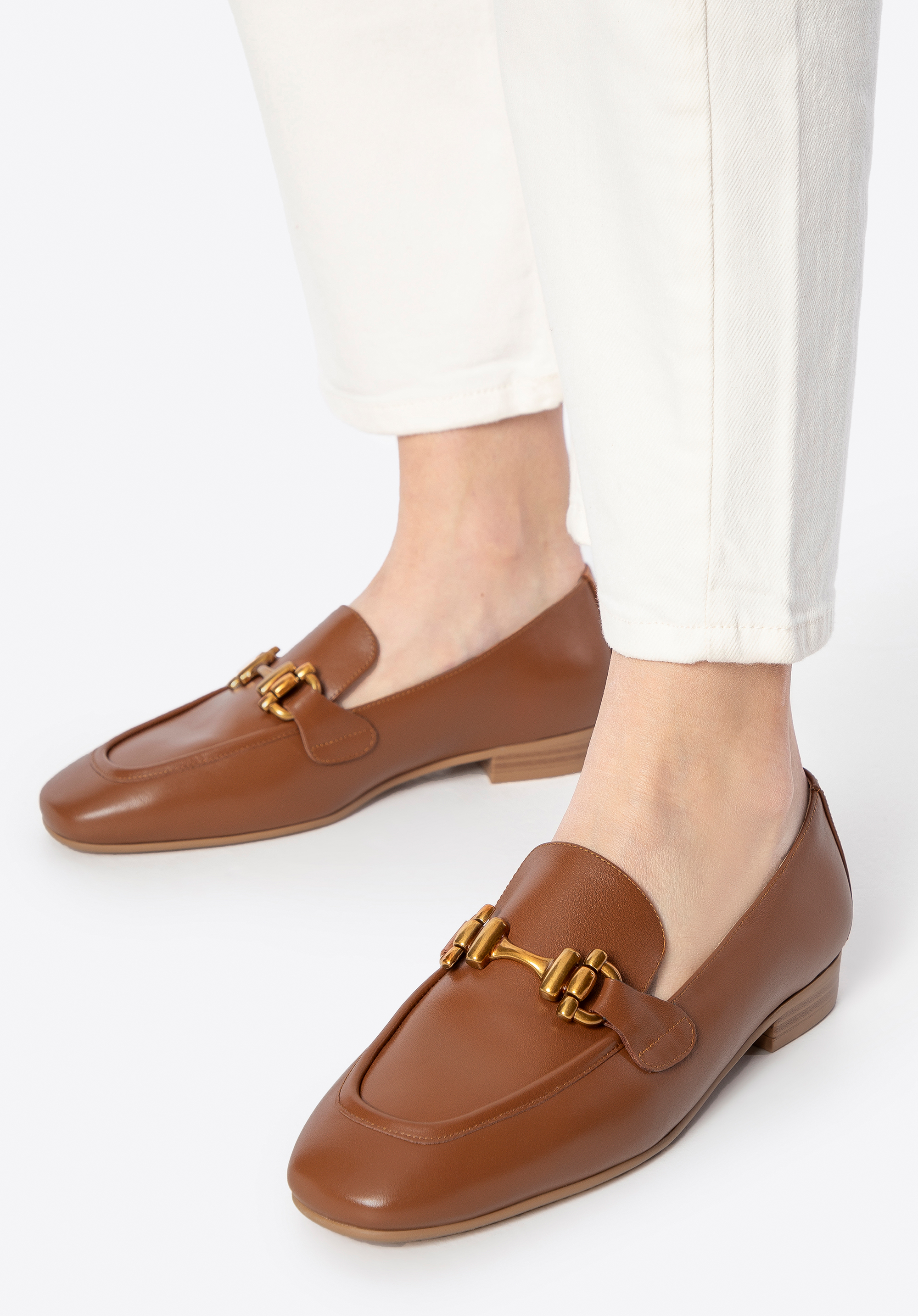 Damen-Loafer aus Leder mit Gebiss, braun, 100-D-504-4-41, Bild 1
