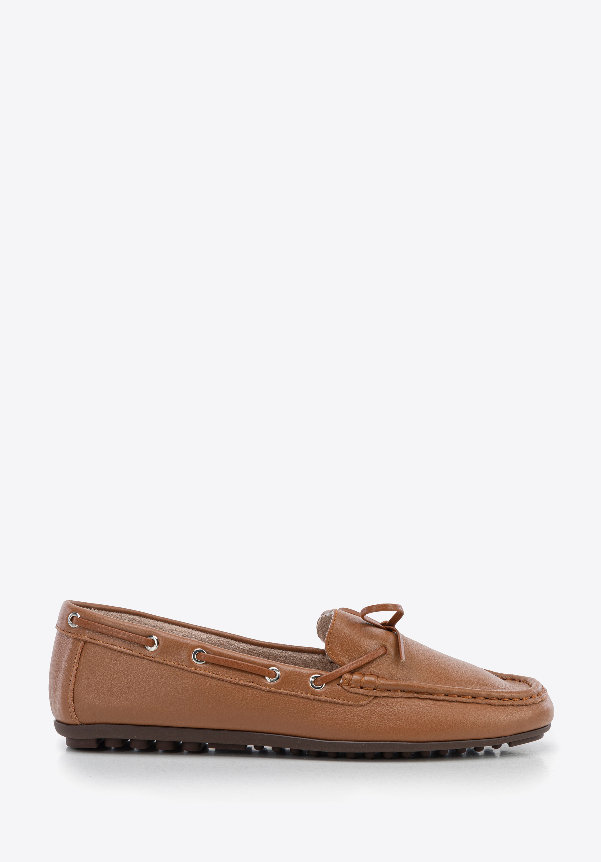 Damen-Loafer aus Naturleder mit dekorativer Schleife, braun, 100-D-503-4-40, Bild 1