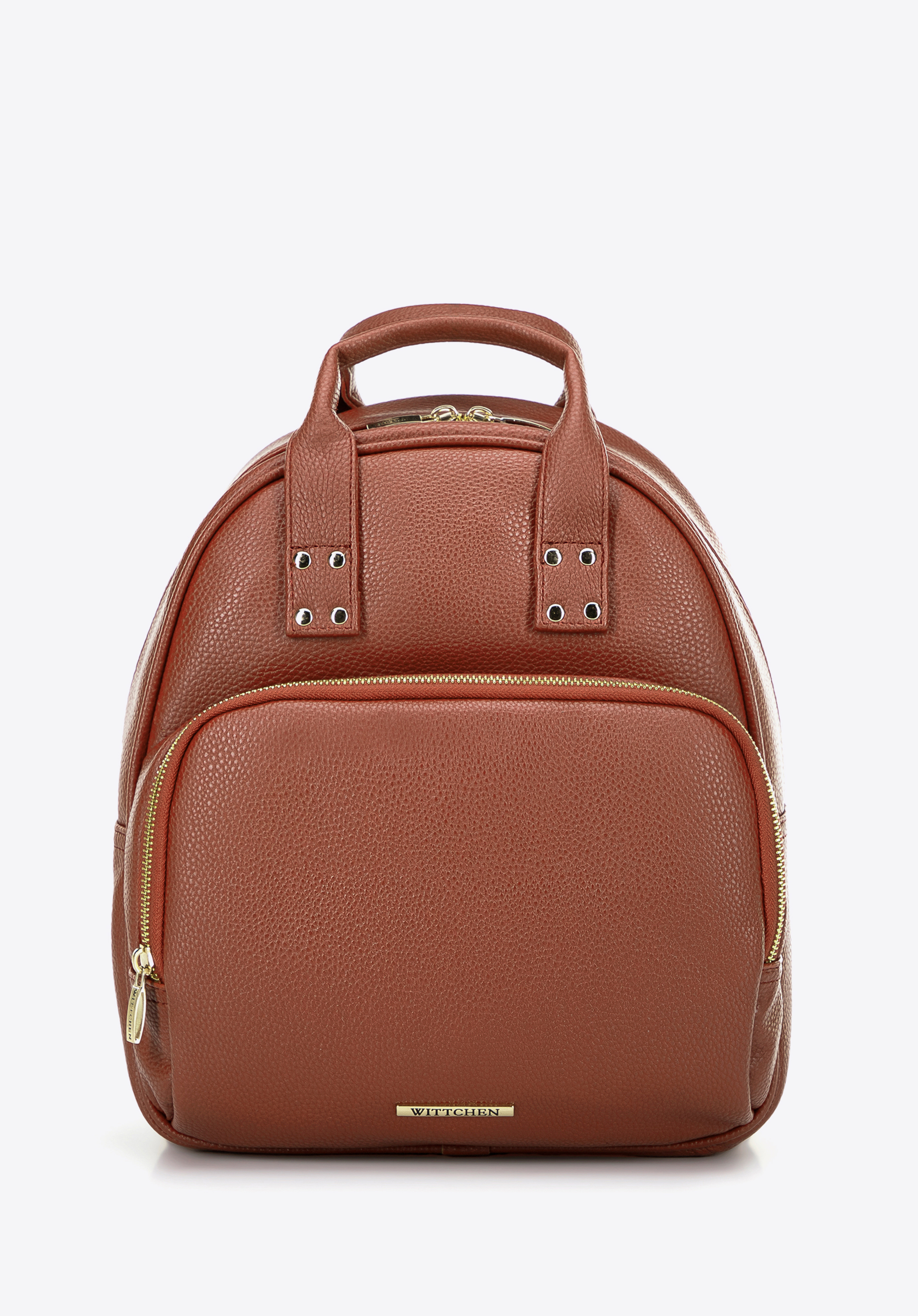 Damen-Rucksack aus Kunstleder mit Tragegriffen, braun, 100-4Y-002-5, Bild 1