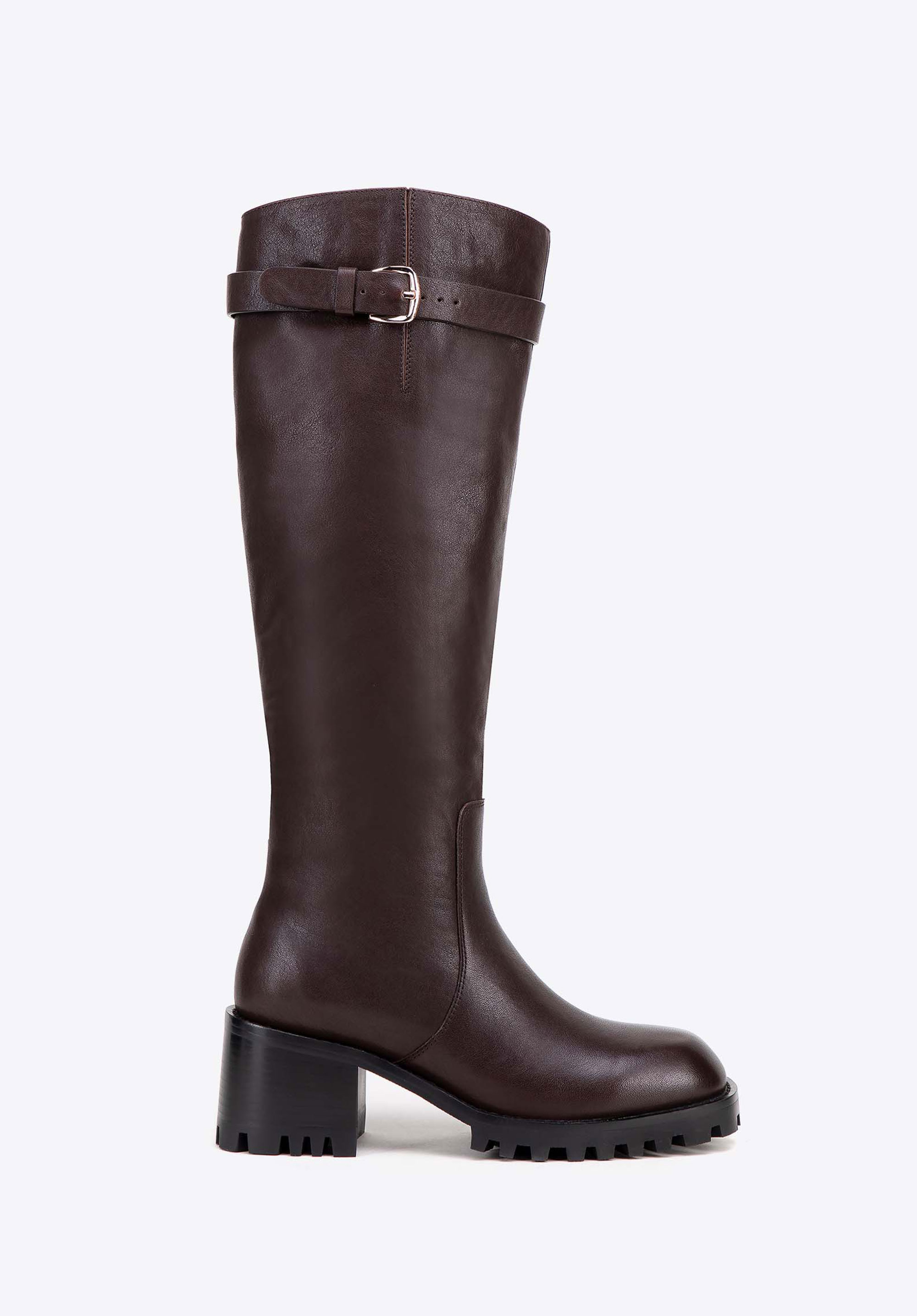 Damen Stiefelette mit dekorativem Schnallenriemen, braun, 99-D-965-4-38, Bild 1