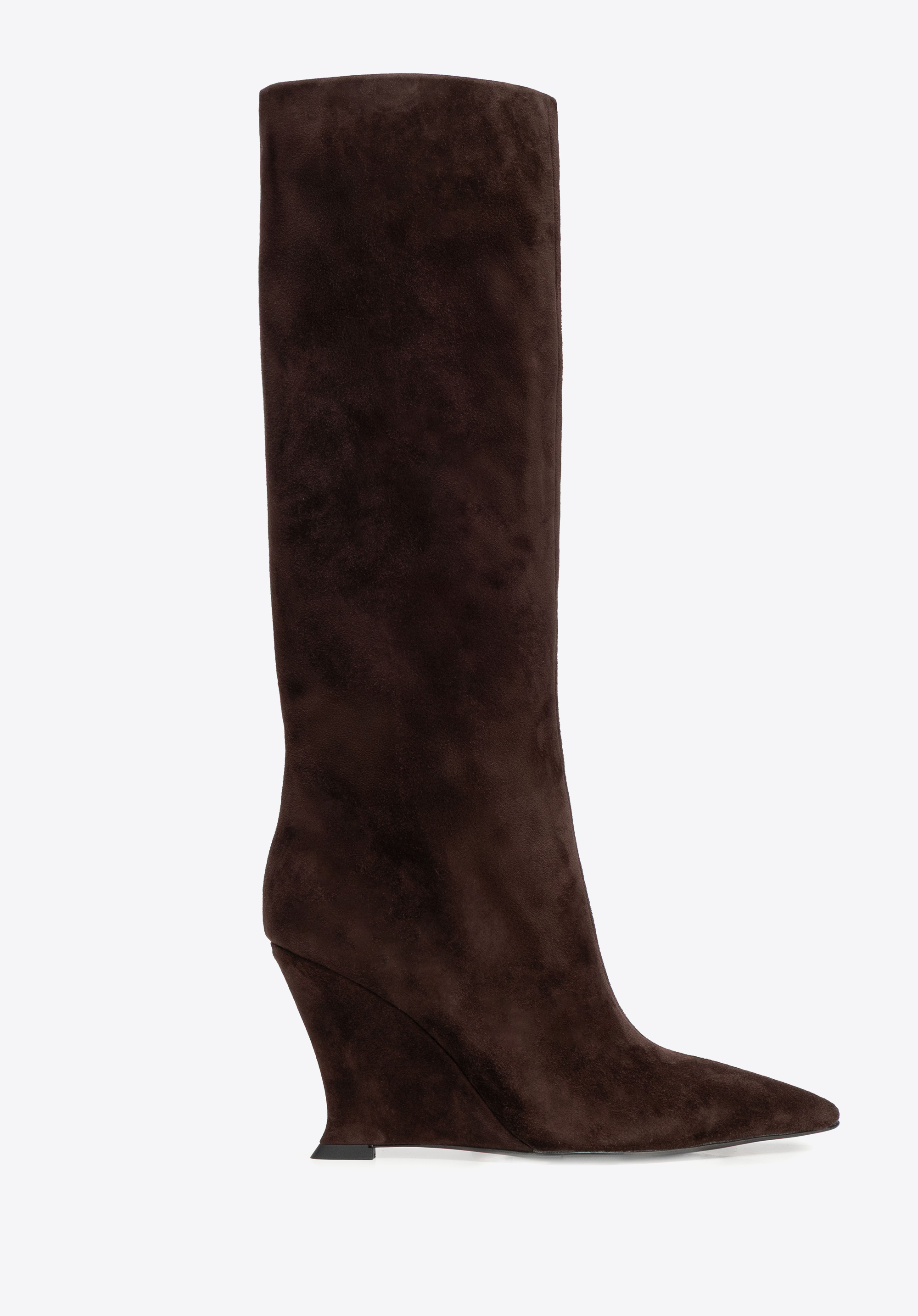 Damen-Wildleder-Keilstiefel, braun, 101-D-400-4-36, Bild 1