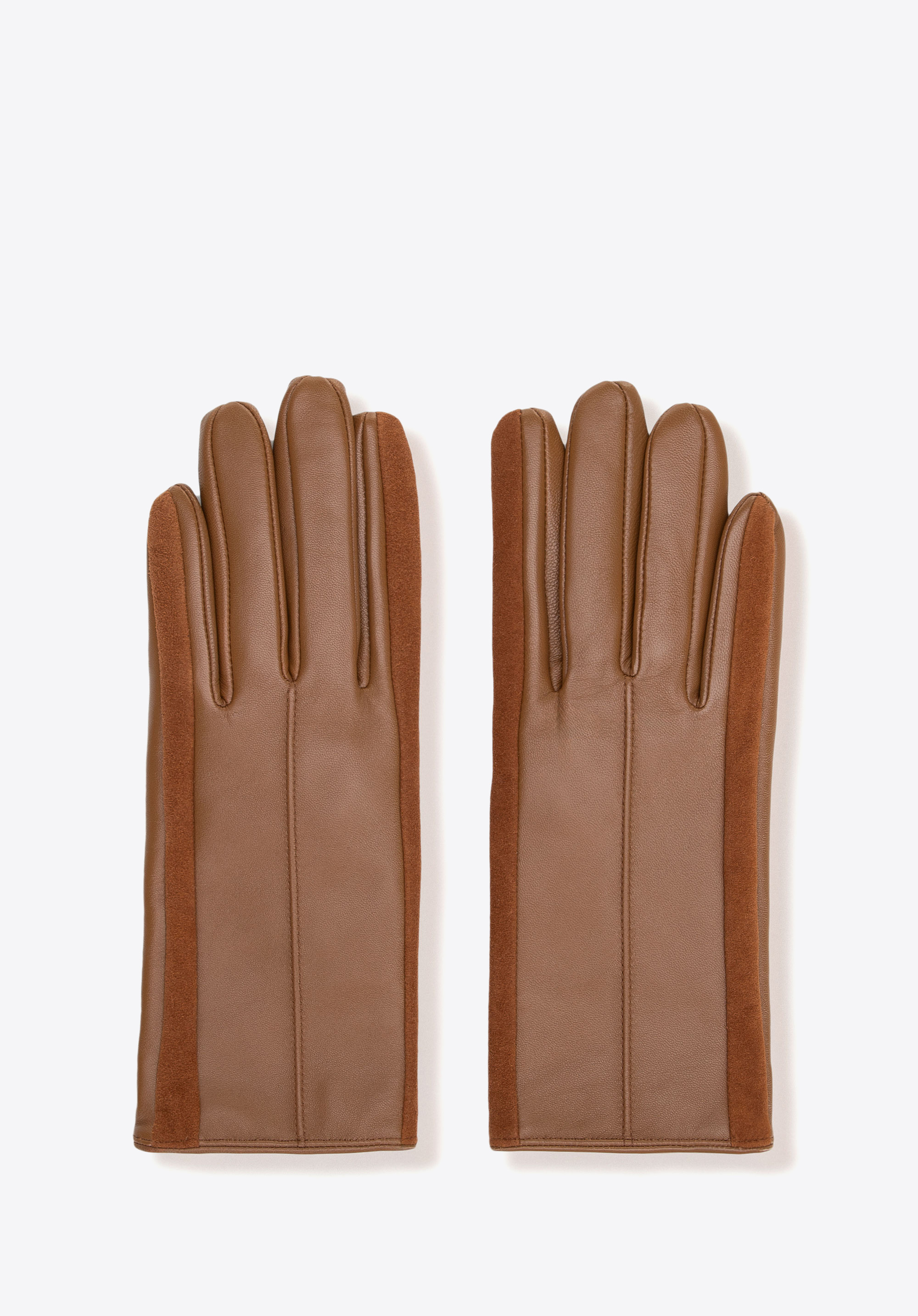 Damenhandschuhe aus Schaffell, braun, 44-6A-051-5-S, Bild 1