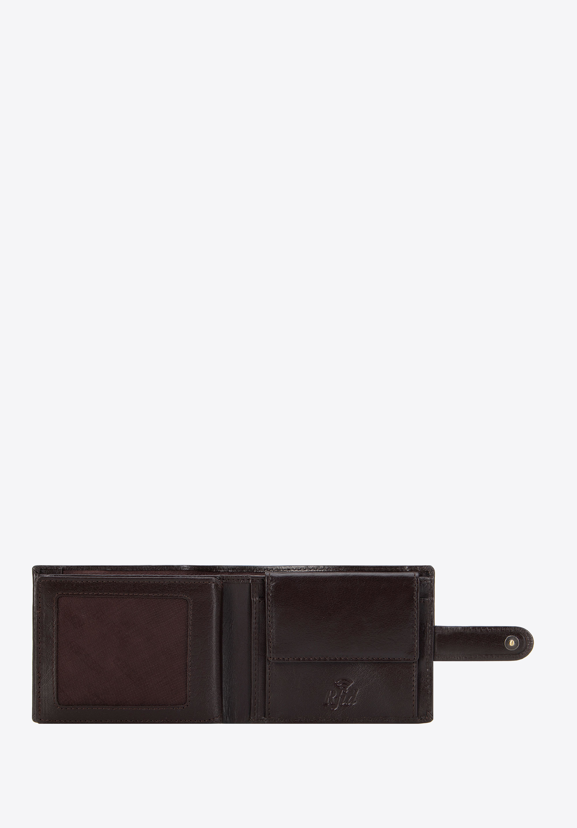 Damenlederbrieftasche mit Naht, braun, 14-1-115-LG4, Bild 1