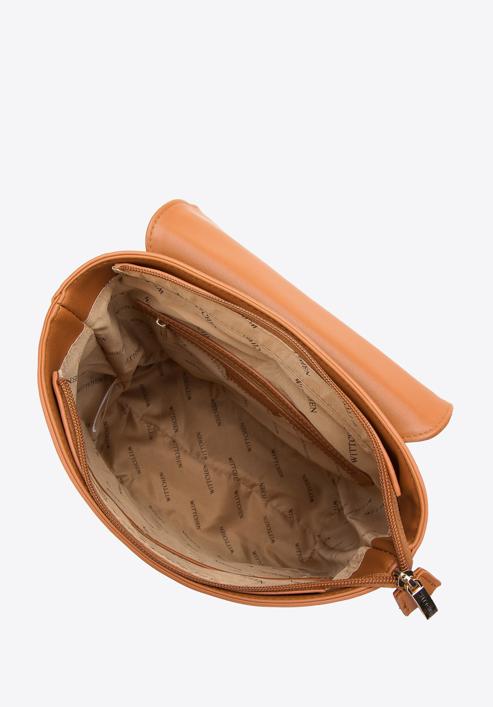 Damenrucksack aus Öko-Leder mit ausgeschnittener Klappe, braun, 97-4Y-602-N, Bild 3