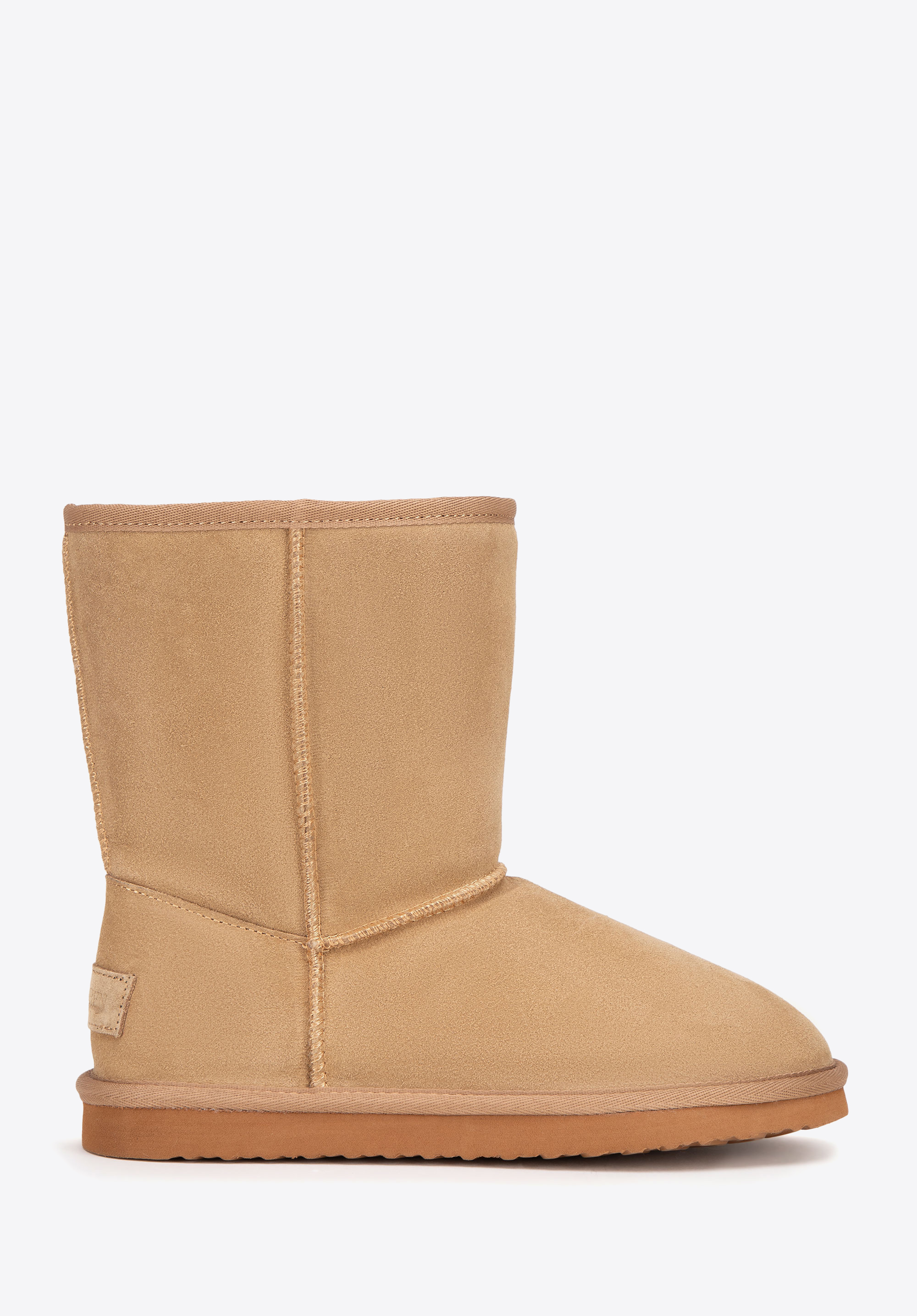 Damenstiefeletten aus Wildleder mit Wollfutter, braun, 99-D-852-5-39, Bild 1
