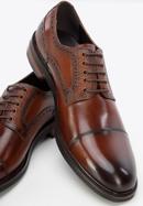 Derby-Schuhe aus Leder mit Einsatz in Lizard-Optik, braun, 96-M-701-5-44, Bild 8