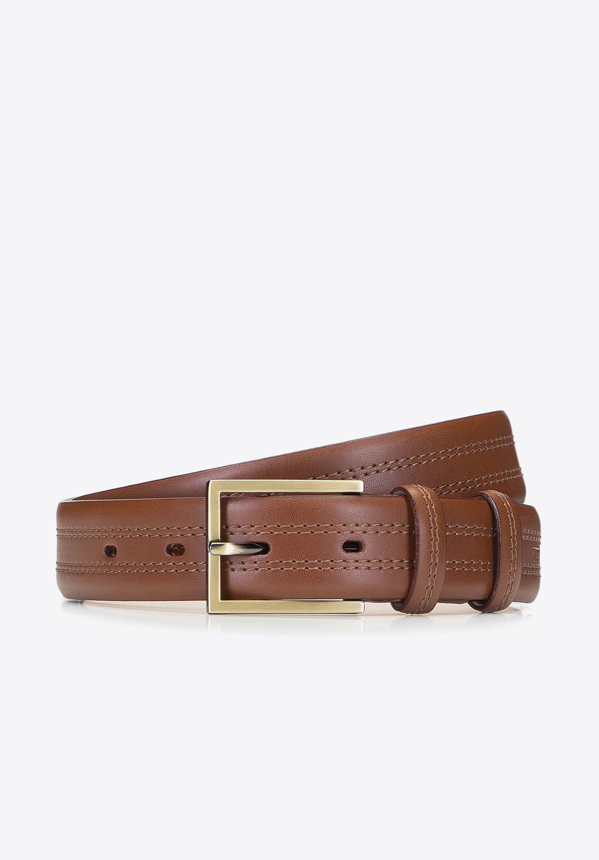 Doppelt Gesteppter Herren-Ledergürtel, braun, 92-8M-327-5-10, Bild 1