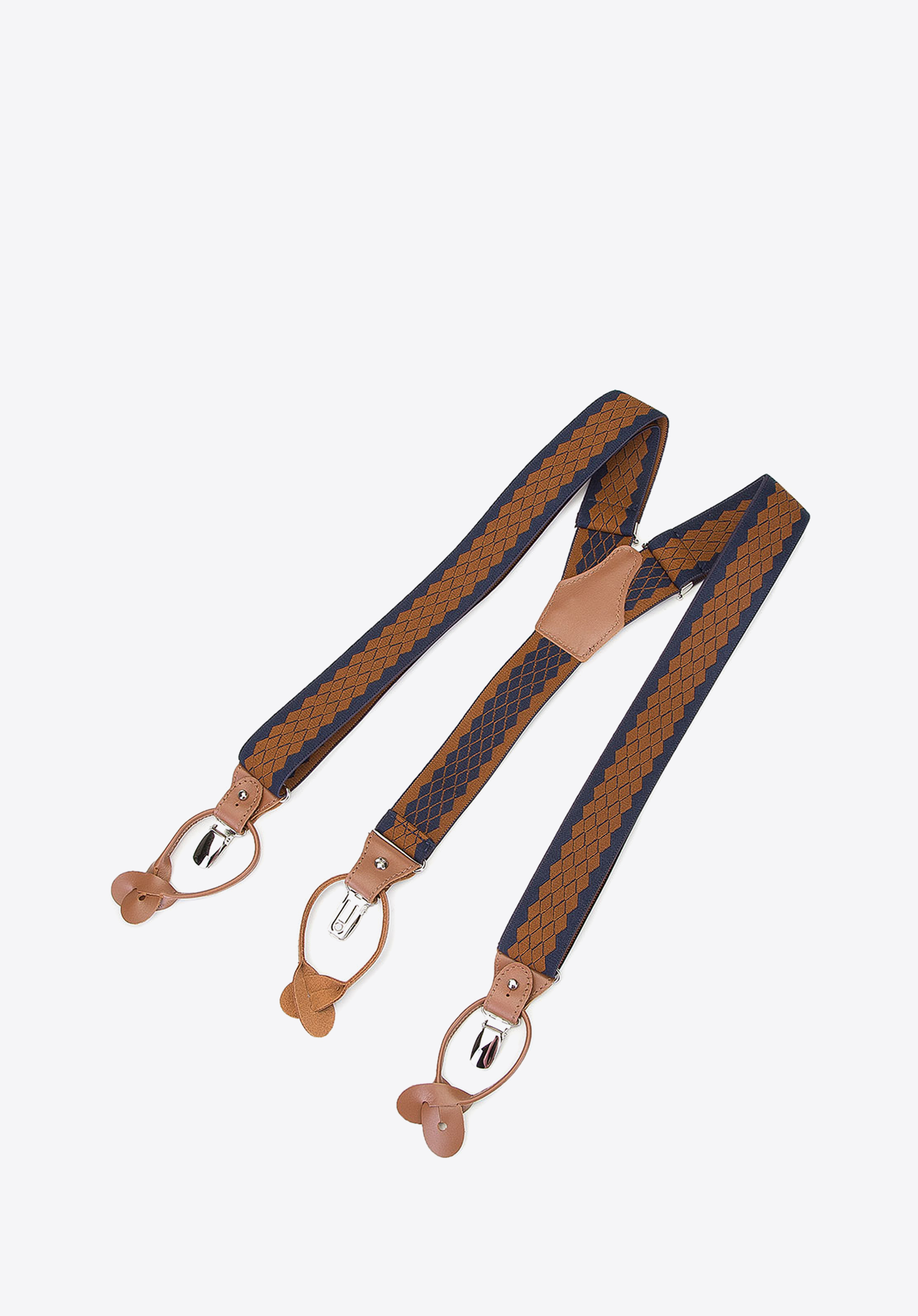 Hosenträger für Herren, braun-dunkelblau, 91-SZ-001-X5, Bild 1