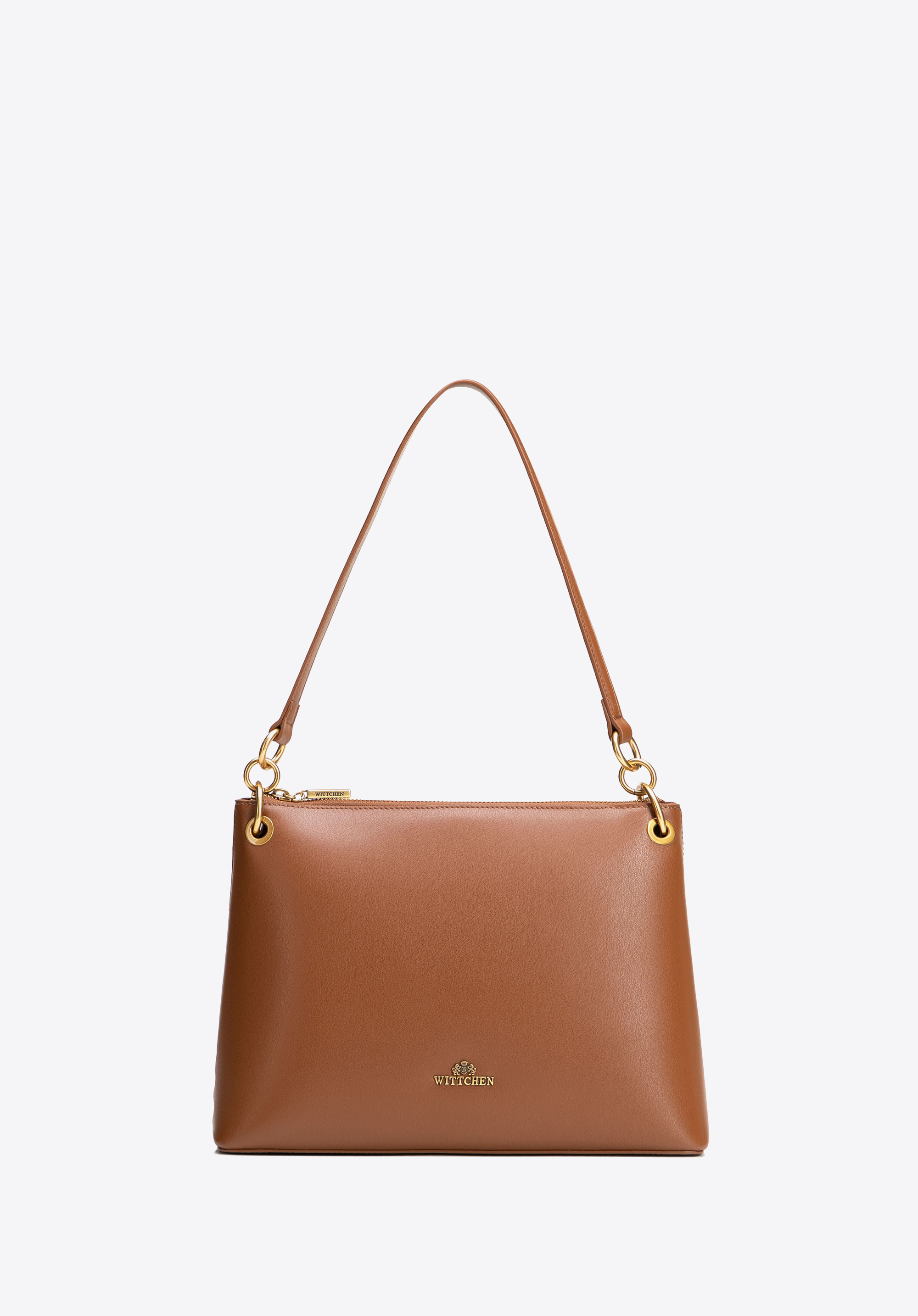 Elegante Schultertasche aus Leder, braun, 102-4E-612-5, Bild 1
