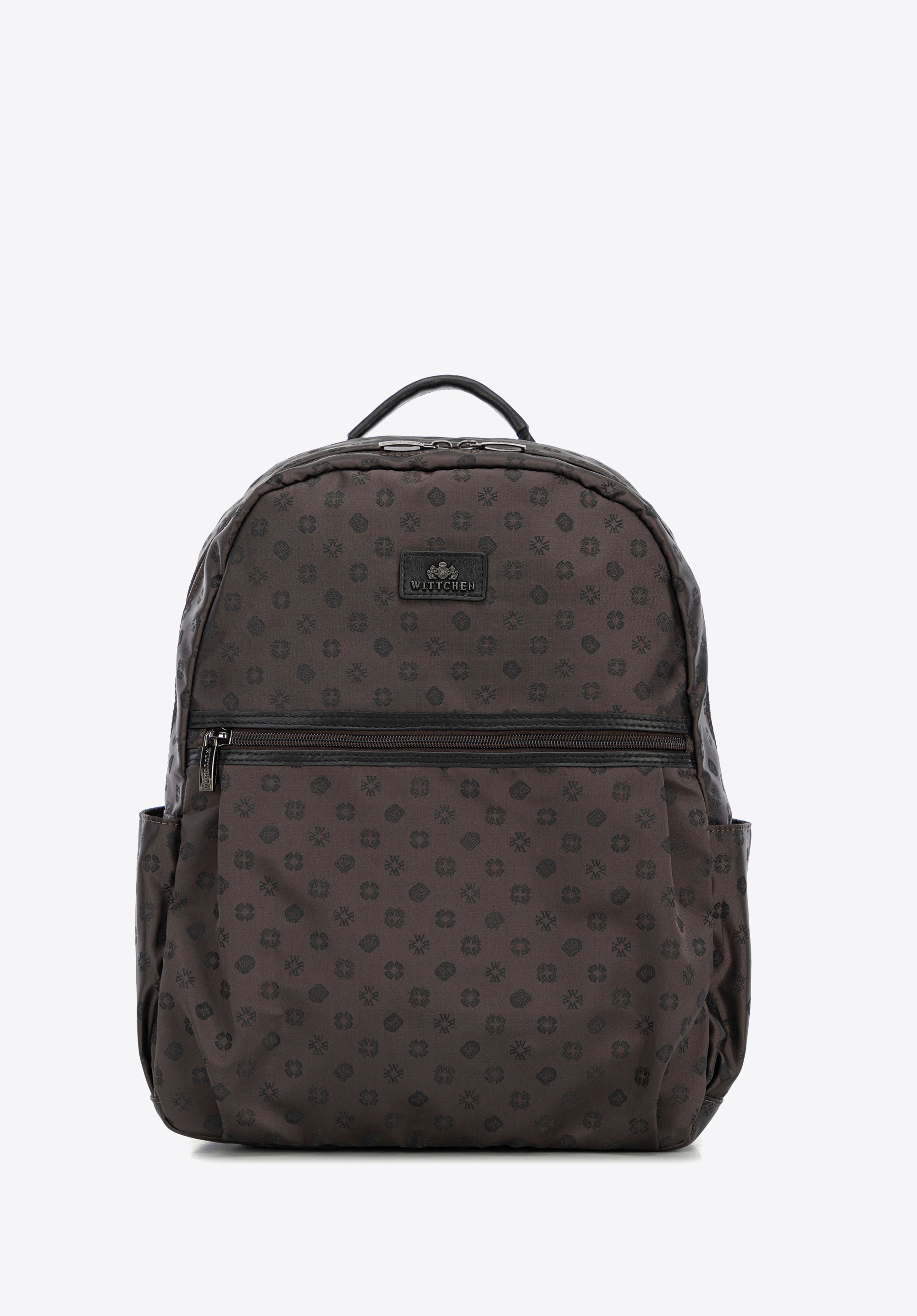 Eleganter Damenrucksack mit Monogramm, braun, 98-4E-900-4, Bild 1