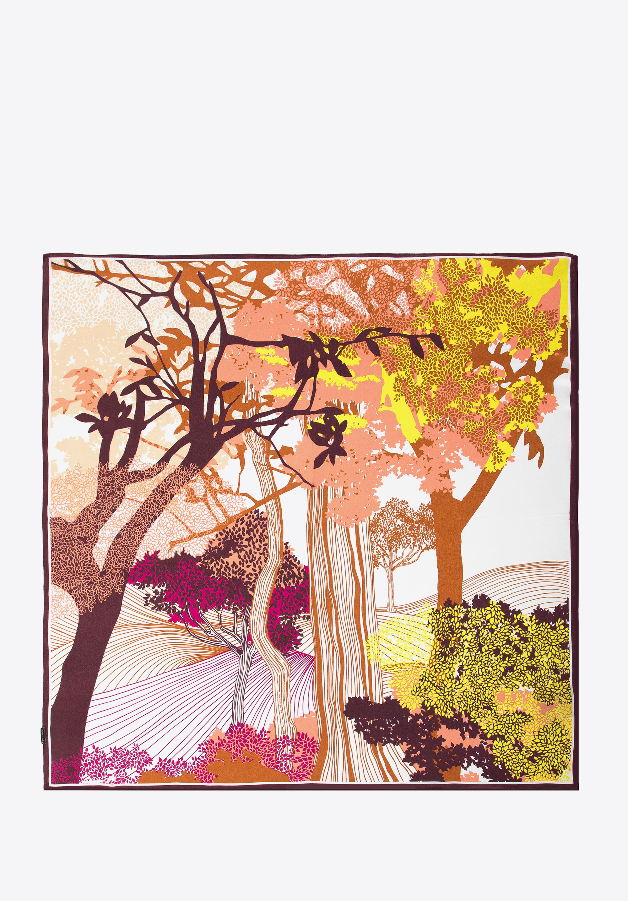 Damen Seidentuch mit Naturmotiv, braun-gelb, 100-7D-S01-X22, Bild 1