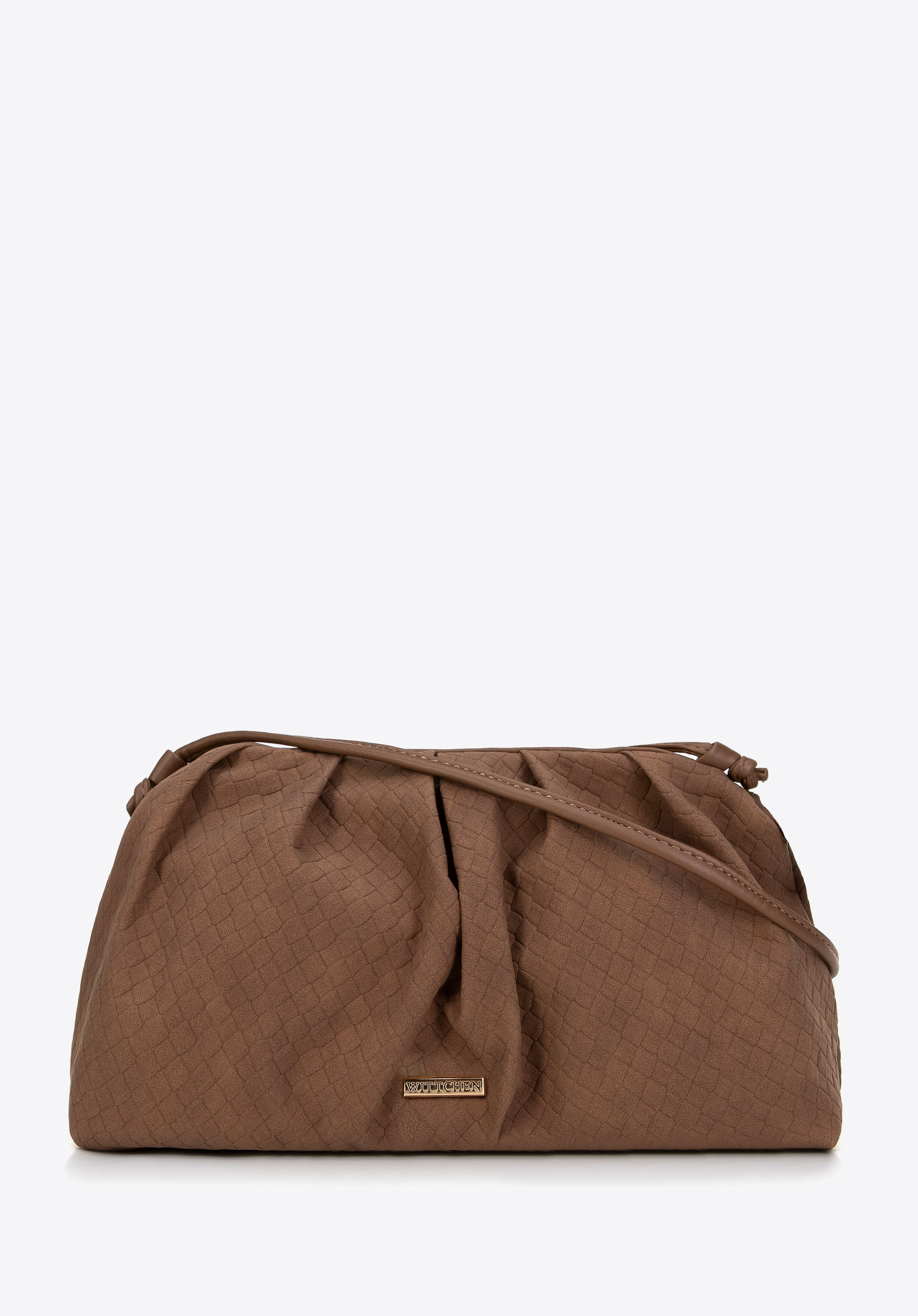 Gerüschte Umhängetasche für Damen, braun, 99-4Y-423-4, Bild 1