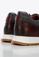 Sneakers für Herren aus zwei Lederarten, braun-grau, 96-M-711-4-43, Bild 7