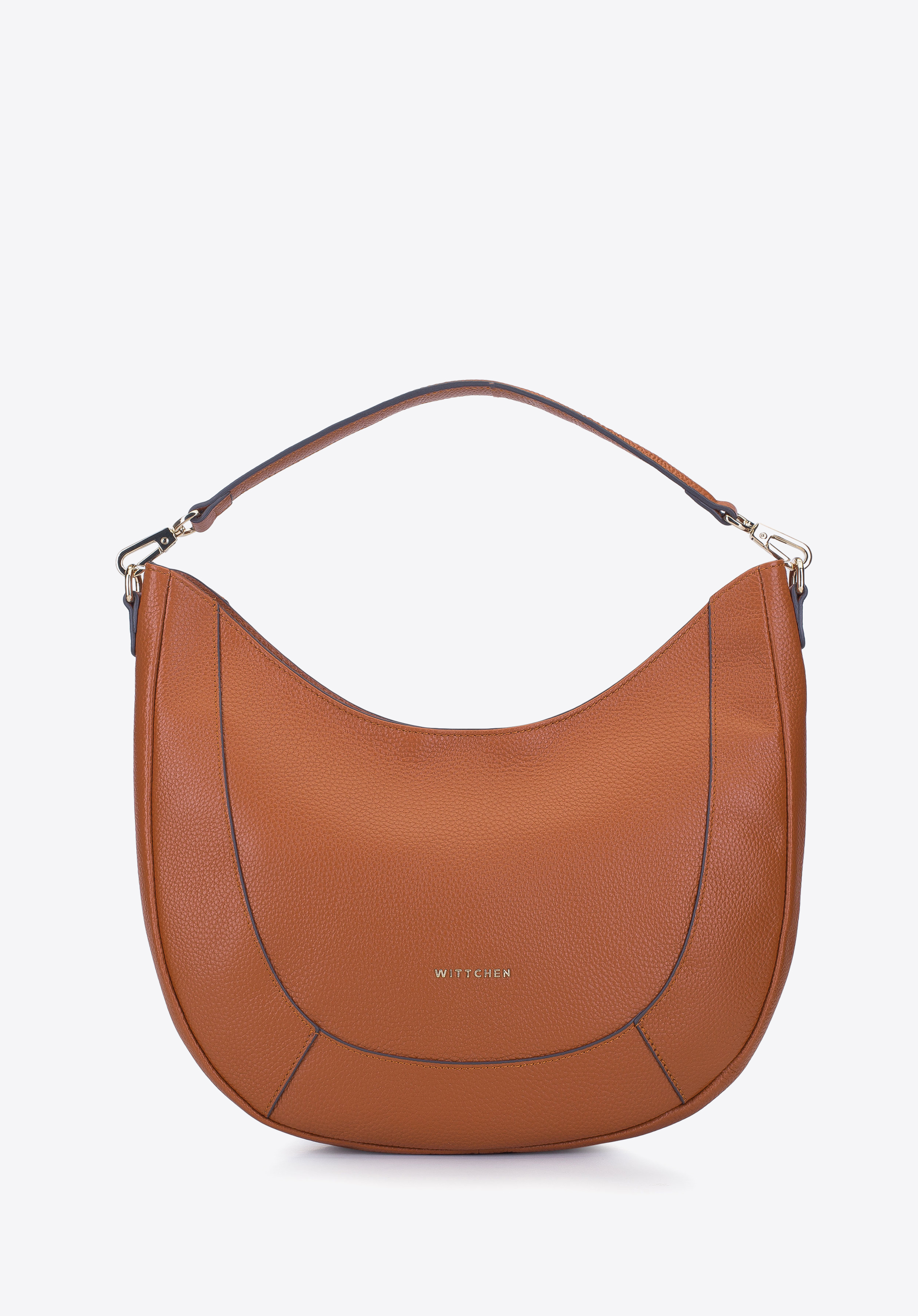 Halbmond-Tasche aus Leder, braun, 93-4E-608-5, Bild 1