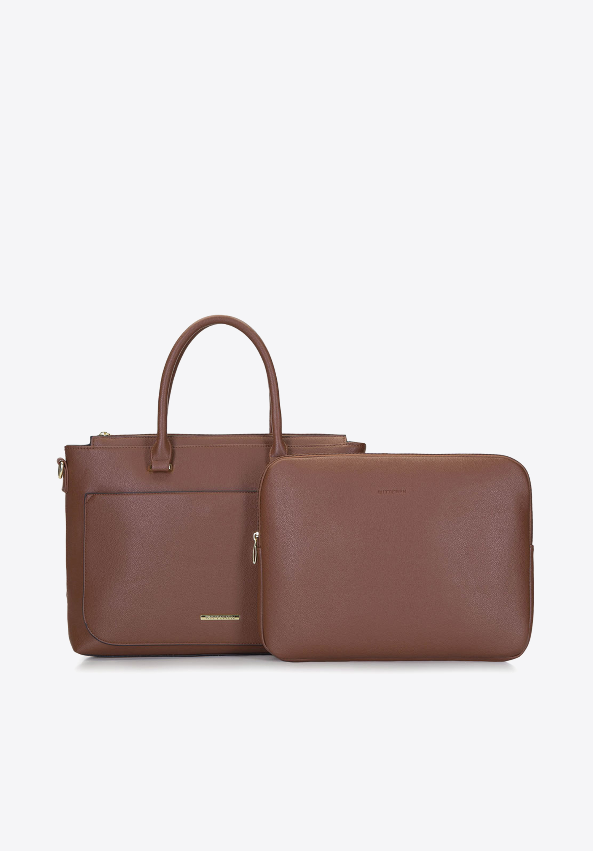 HANDTASCHE MIT LAPTOP-HÜLLE, braun, 92-4Y-220-5, Bild 1