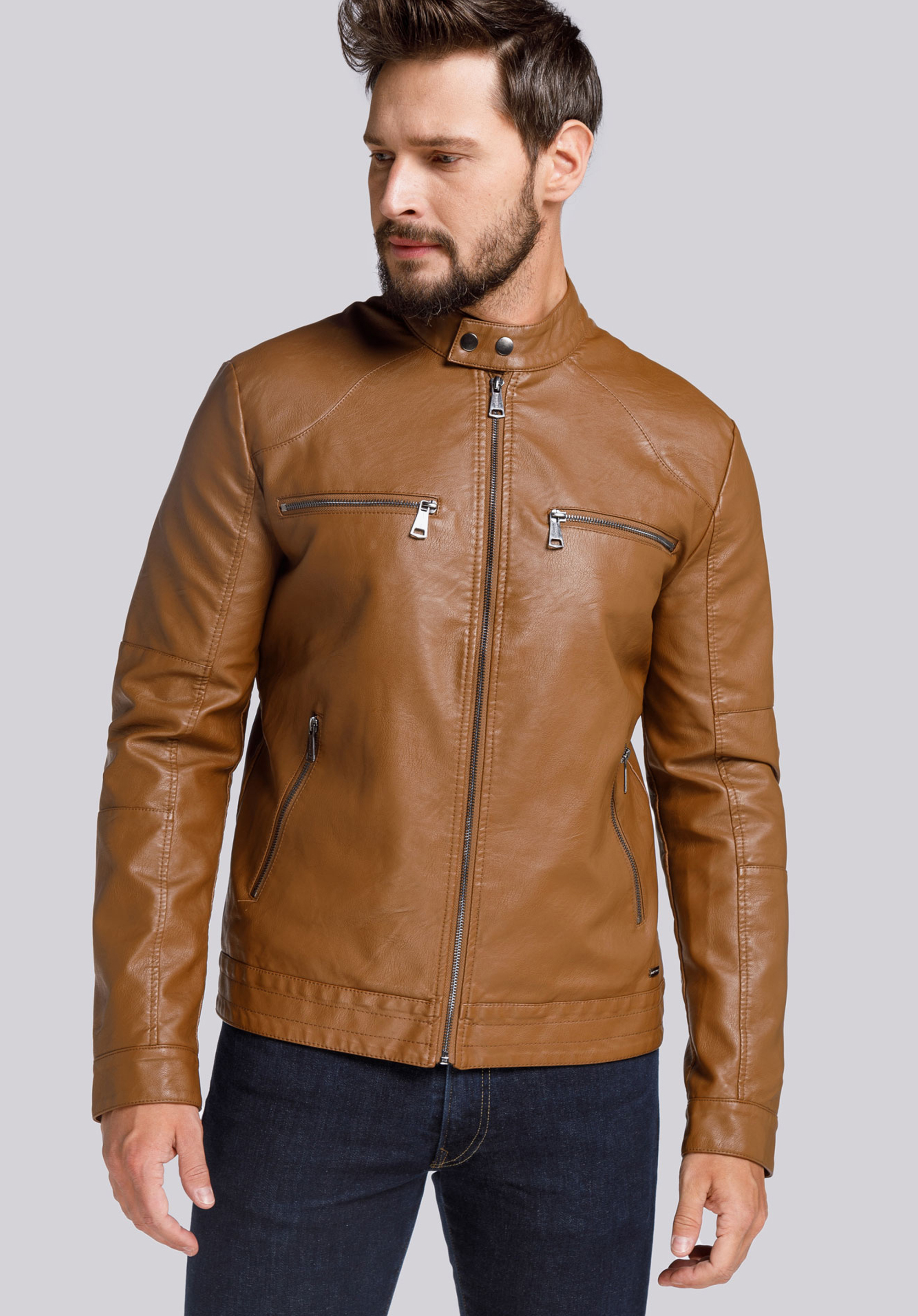 Herren-Biekerjacke, braun, 94-9P-151-5-L, Bild 1