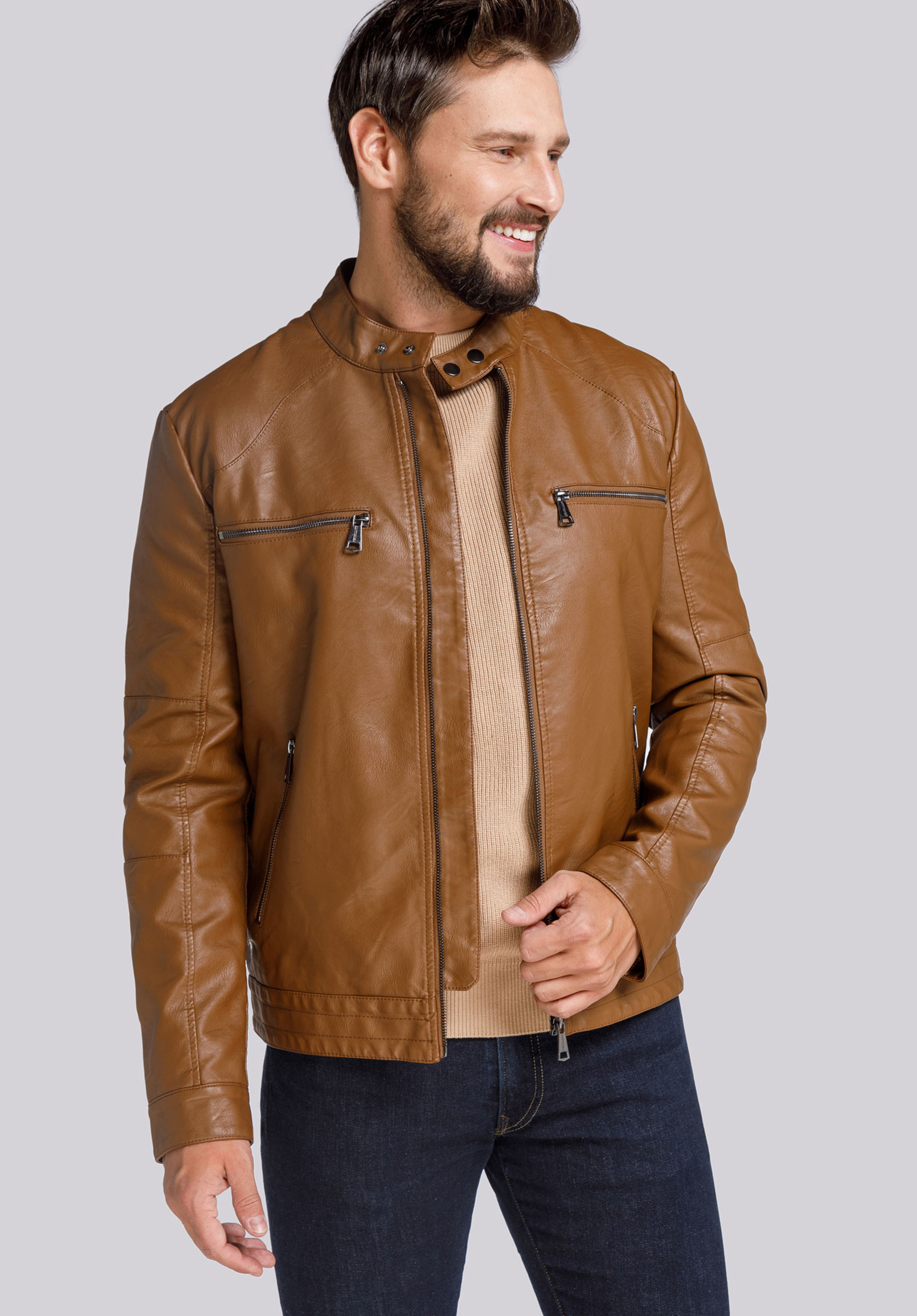 Herren-Biekerjacke, braun, 94-9P-151-5-L, Bild 1