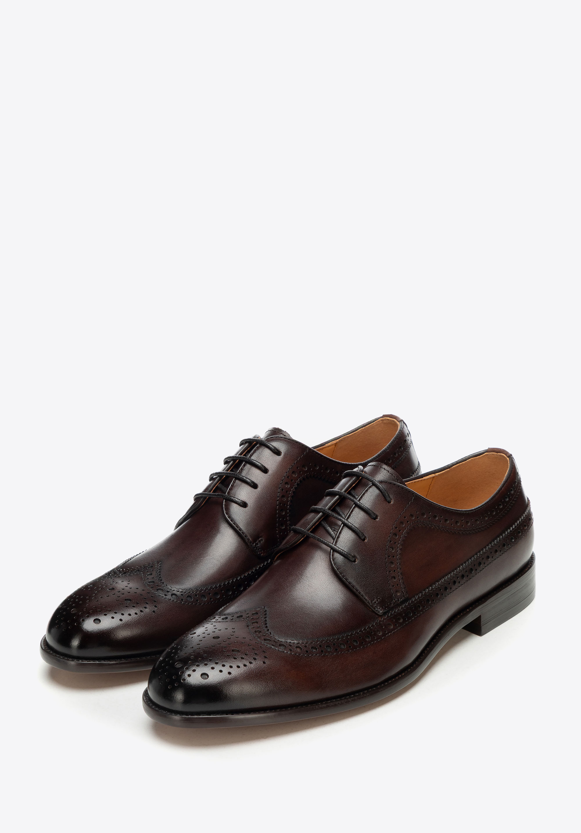 Herren-Brogues aus Leder, braun, 101-M-303-4-39, Bild 1