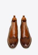 Stiefel für Herren aus Leder mit Krokoprägung, braun, 97-M-507-5-43, Bild 3
