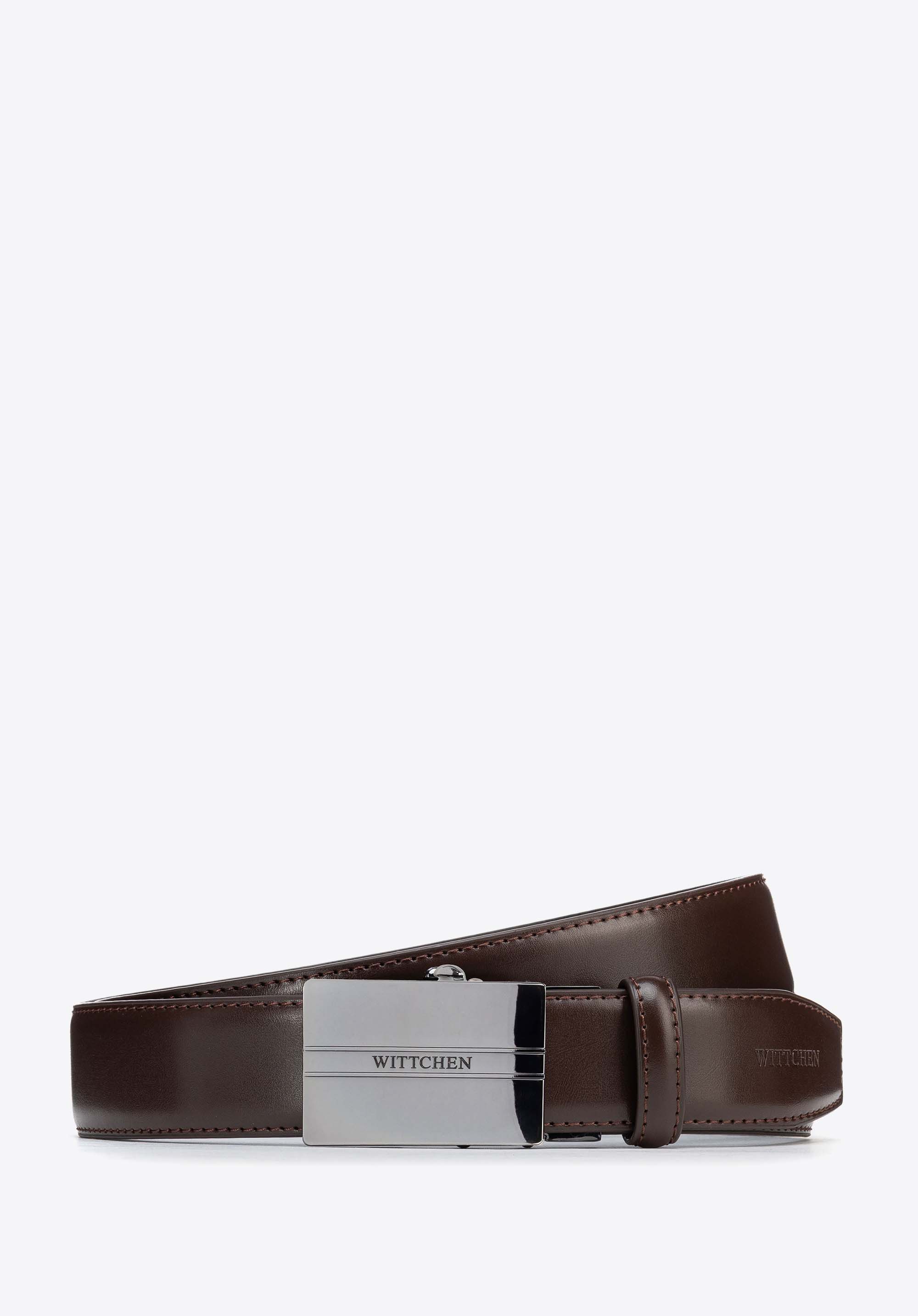 Herren-Ledergürtel mit Automatikschließe, braun, 103-8M-915-4-13, Bild 1
