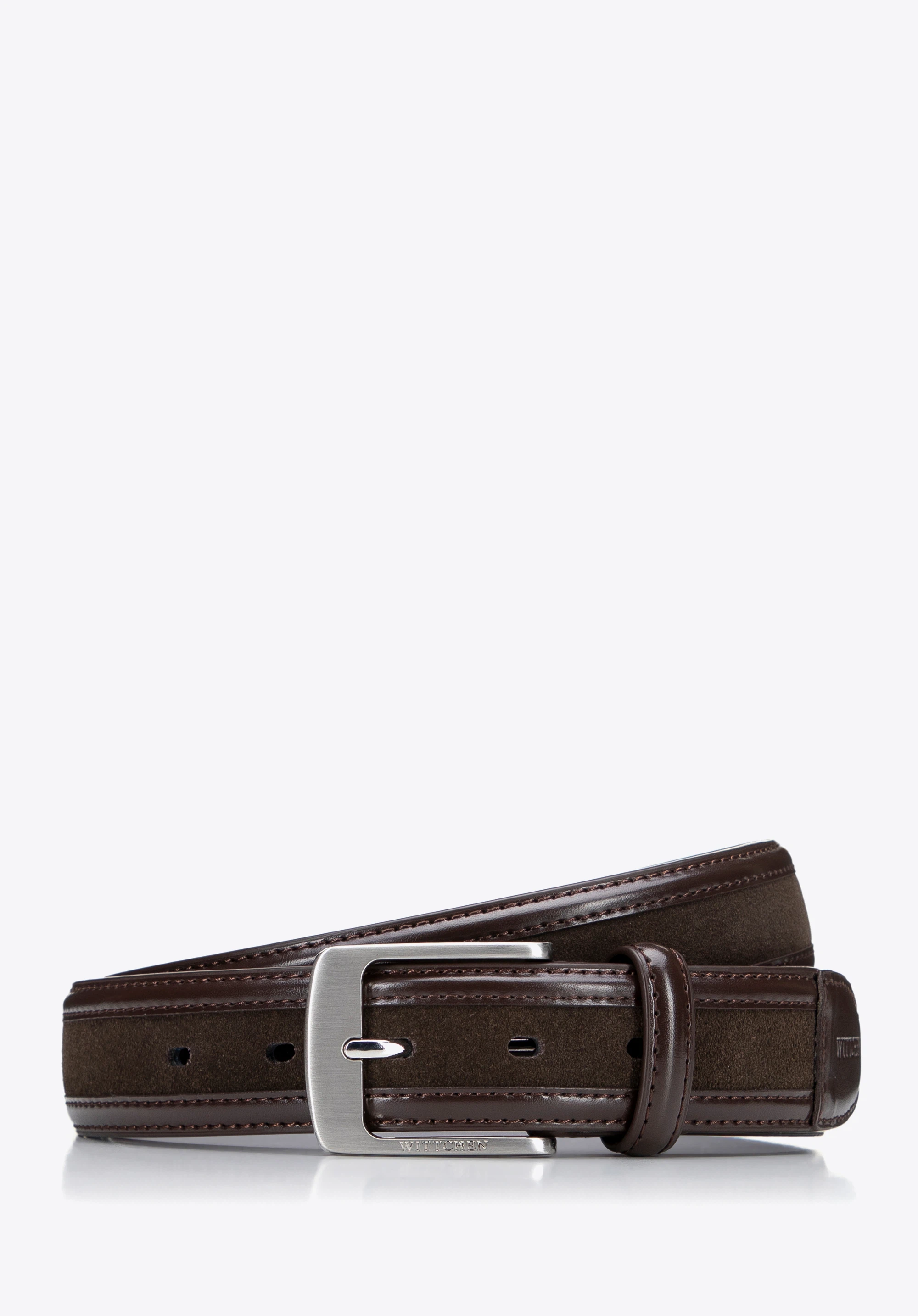 Herren-Ledergürtel mit zwei Texturen, braun, 101-8M-216-4-L, Bild 1