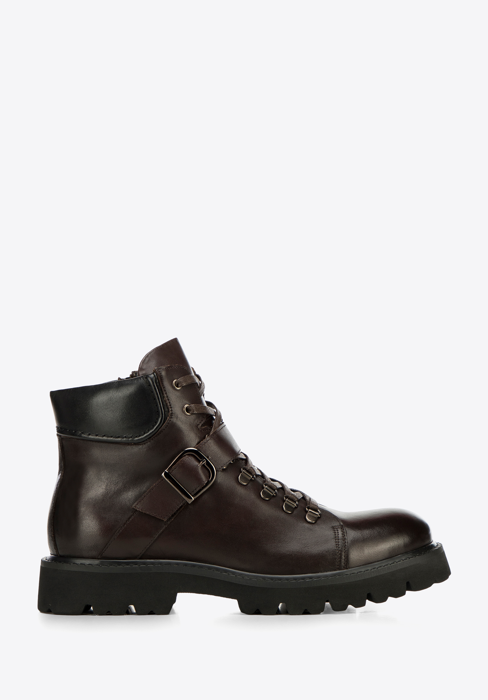 Herren Leder Trappers mit Schnalle, braun, 97-M-502-4-43, Bild 1