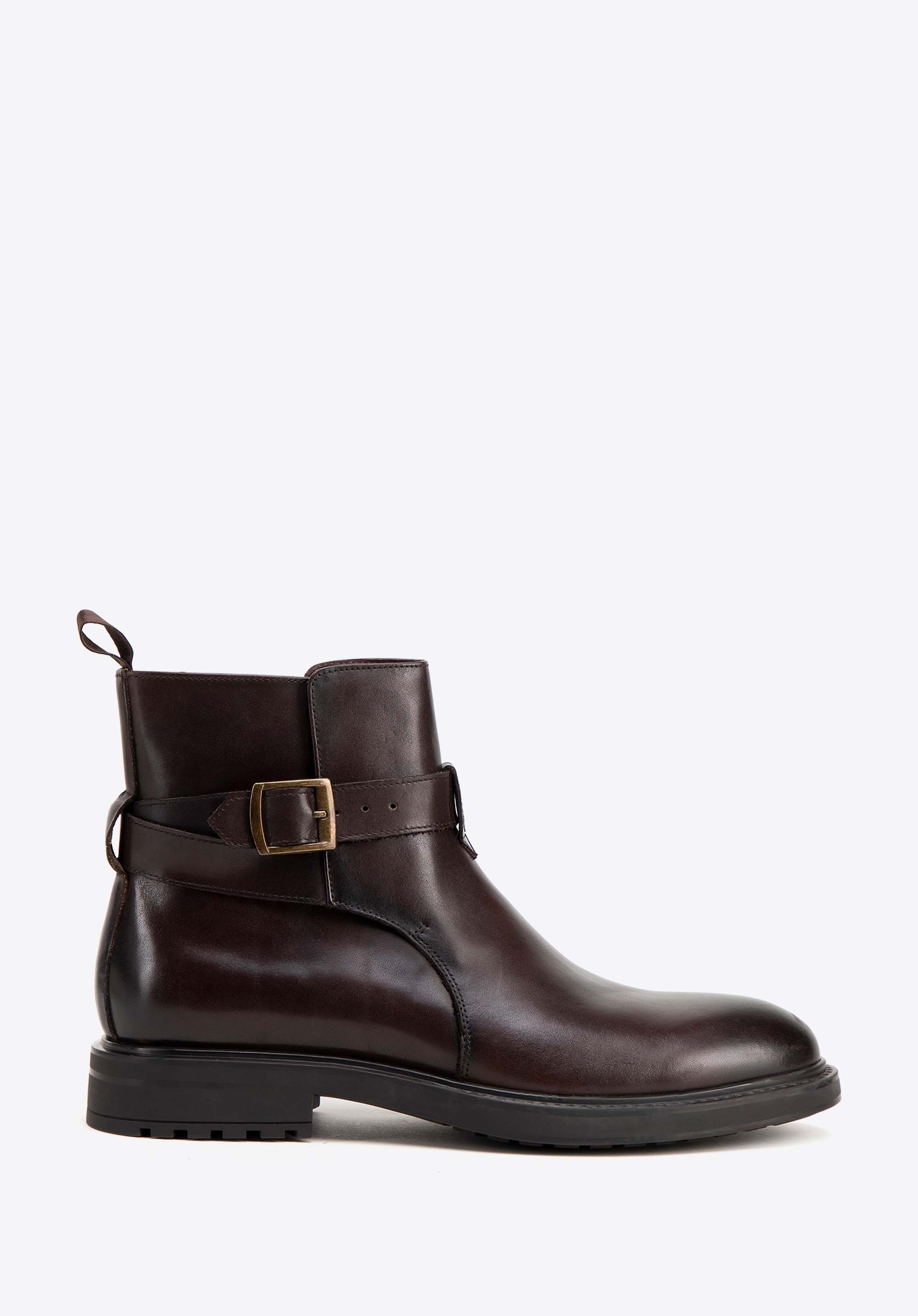 Herren Lederstiefelette mit Schnalle I WITTCHEN, braun, 99-M-511-4-39, Bild 1
