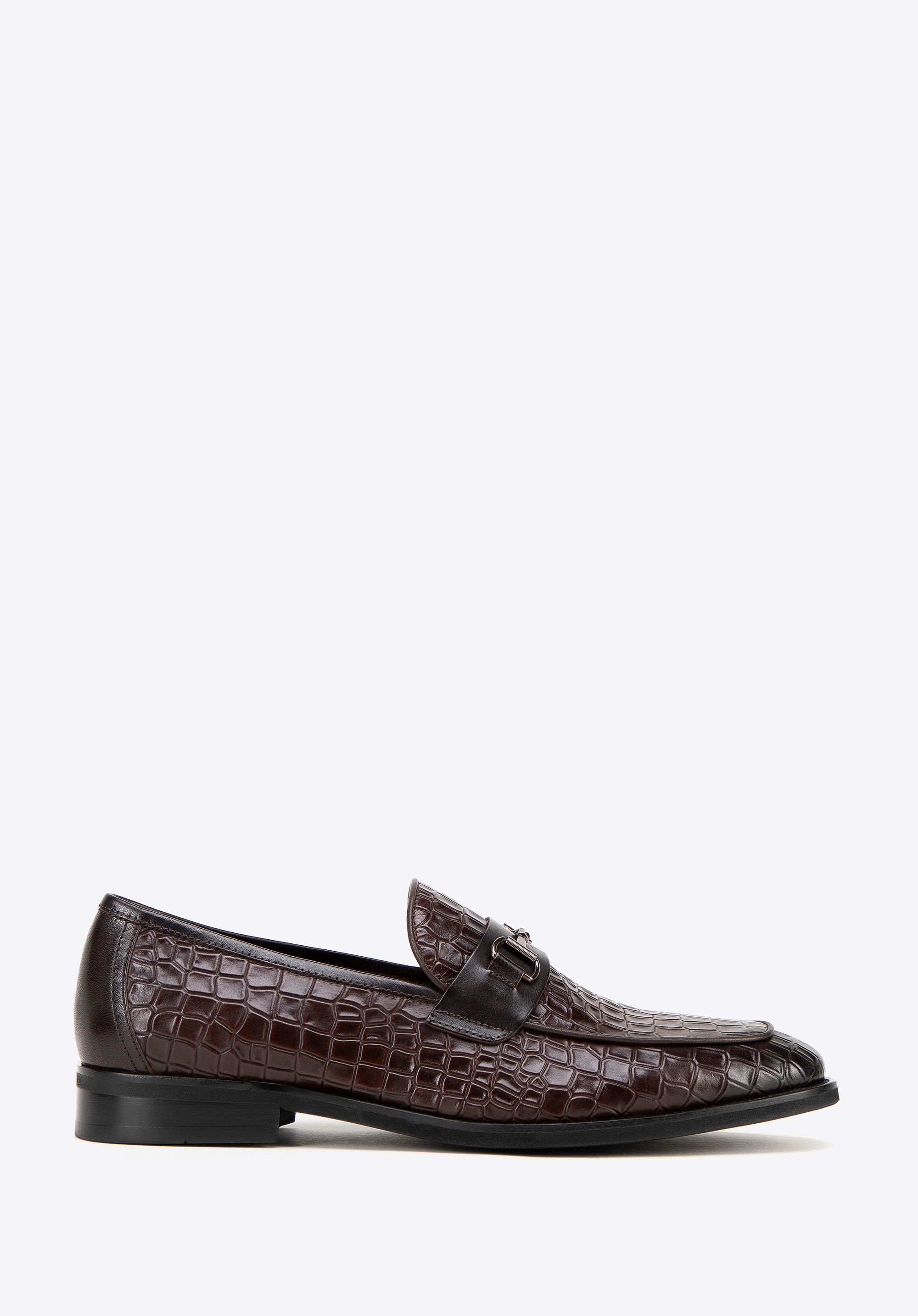 Herren-Loafer aus krokodilgeprägtem Leder, braun, 99-M-507-4-40, Bild 1
