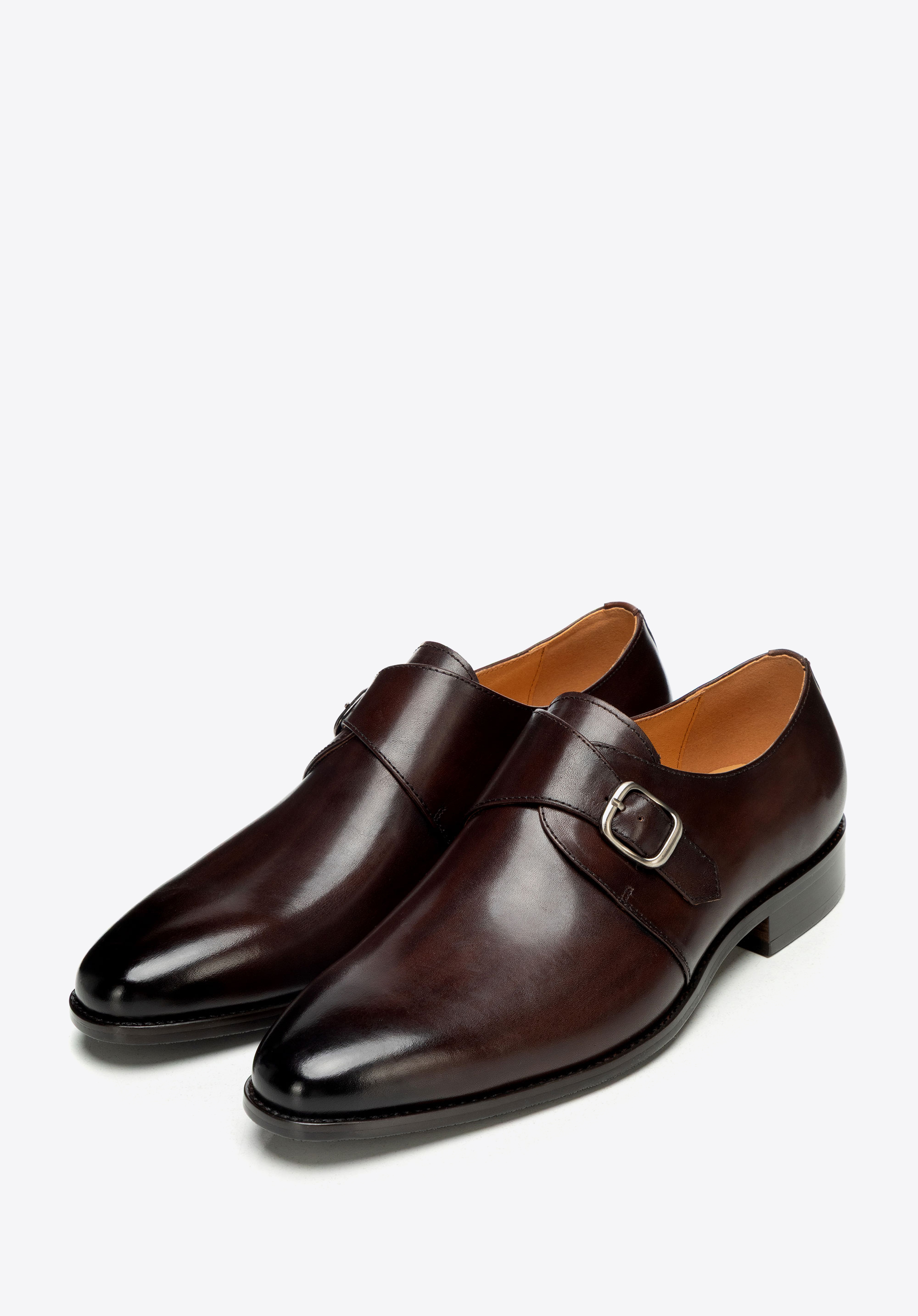 Herren-Monk-Schuhe aus Leder, braun, 101-M-316-4-44, Bild 1