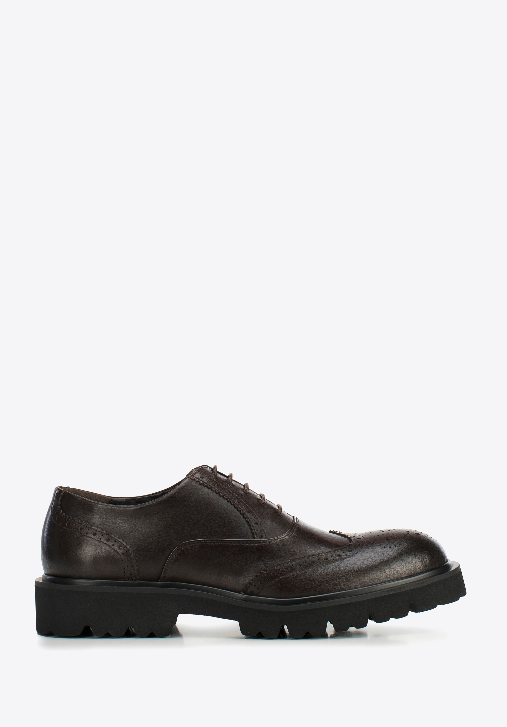 Herren-Oxfords aus Leder mit dicker Sohle, braun, 97-M-515-4-45, Bild 1