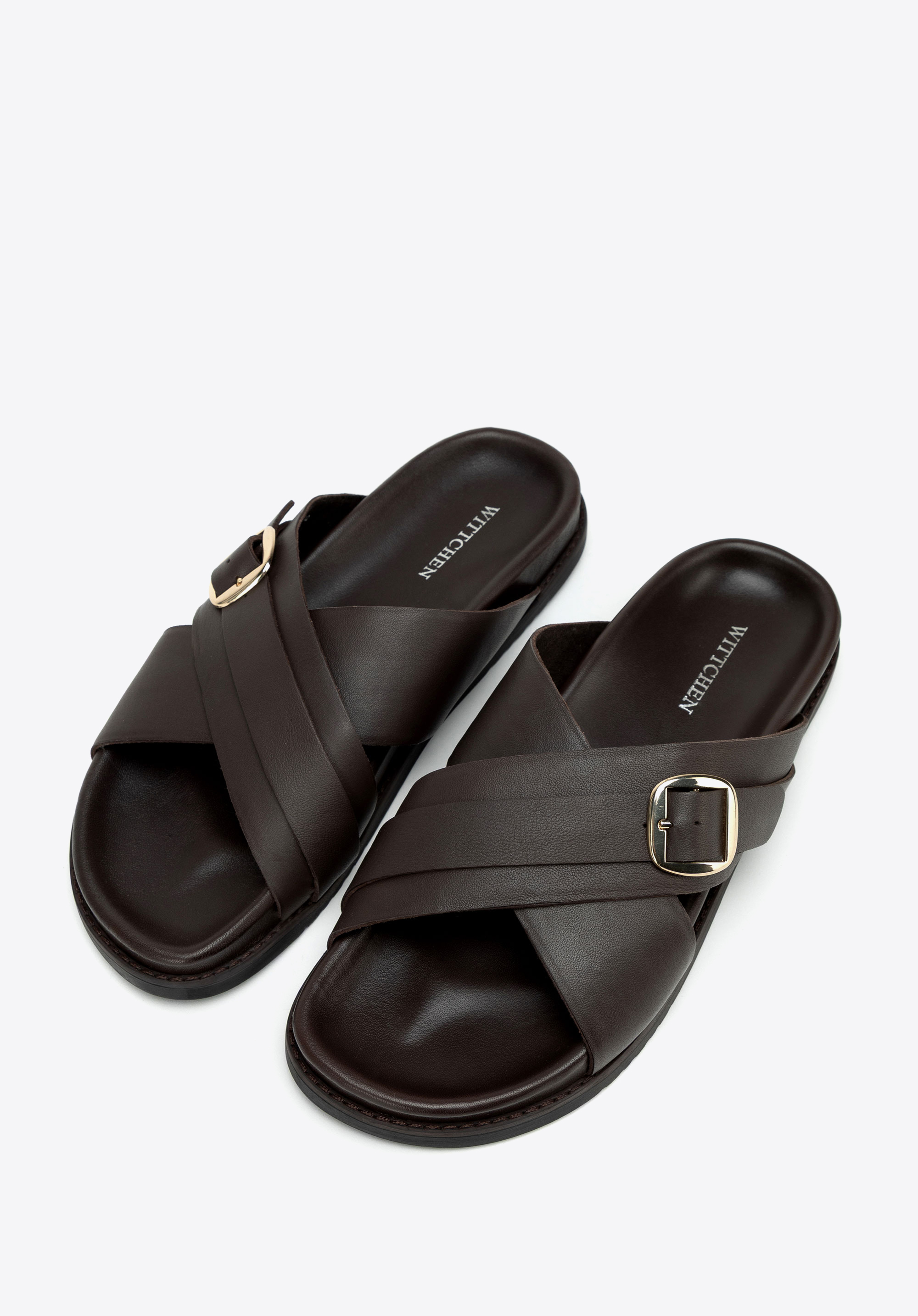 Herren-Sandalen aus Leder, braun, 100-M-750-4-42, Bild 1