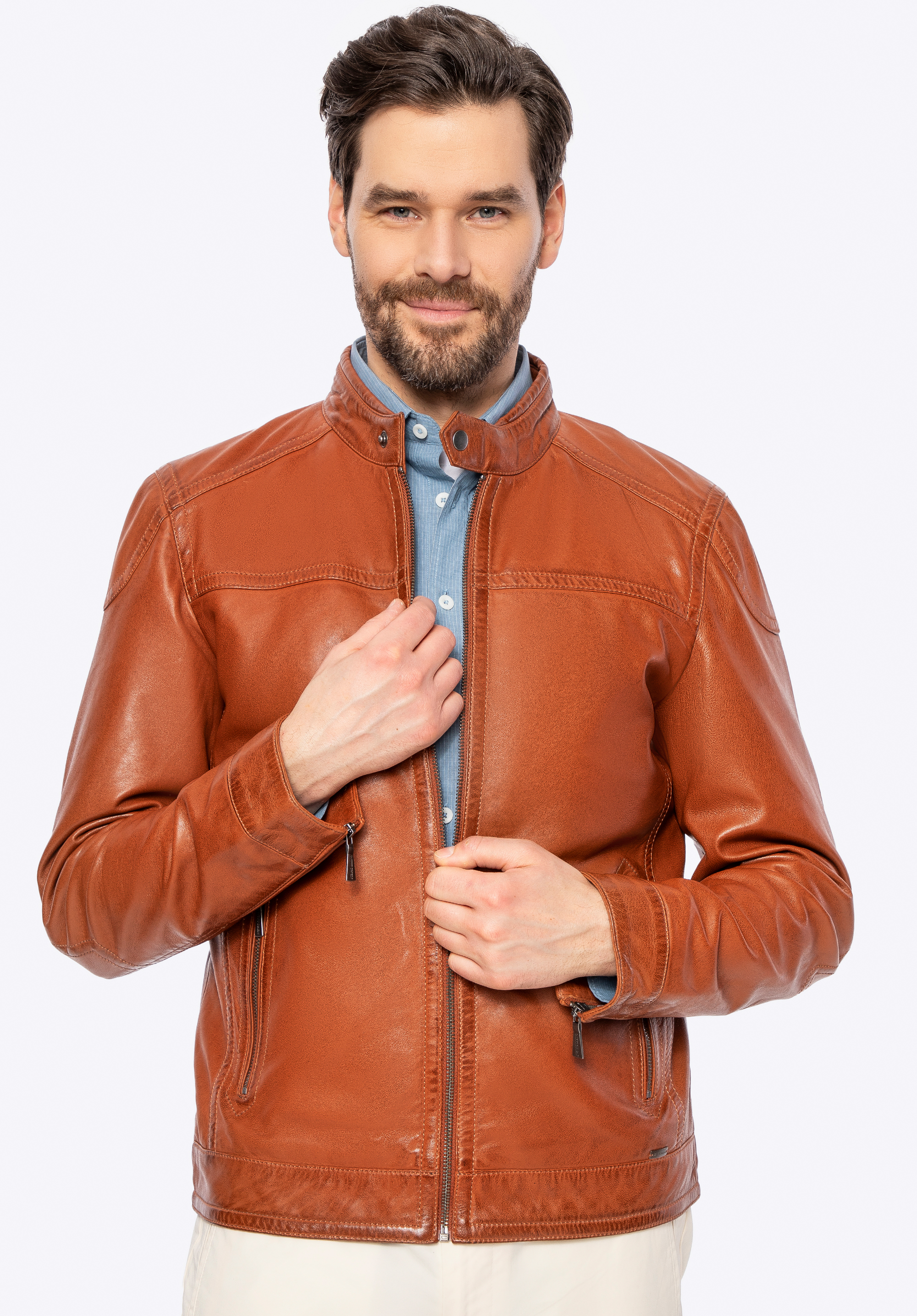 Herren Schafsfell-Jacke, braun, 100-09-413-5-L, Bild 1