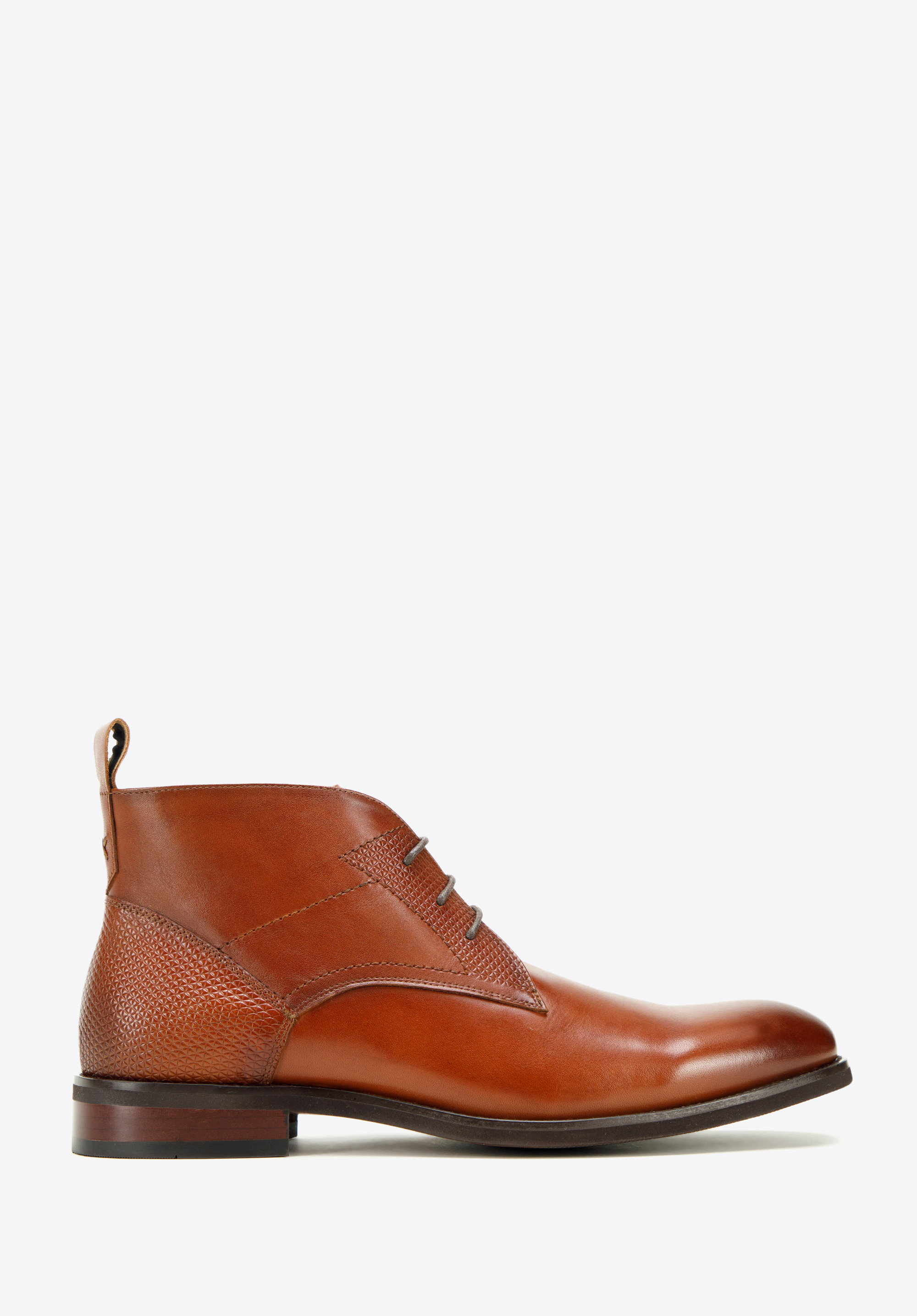 Herren-Schnürstiefel aus Leder mit geometrischen Details, braun, 99-M-502-5-44, Bild 1
