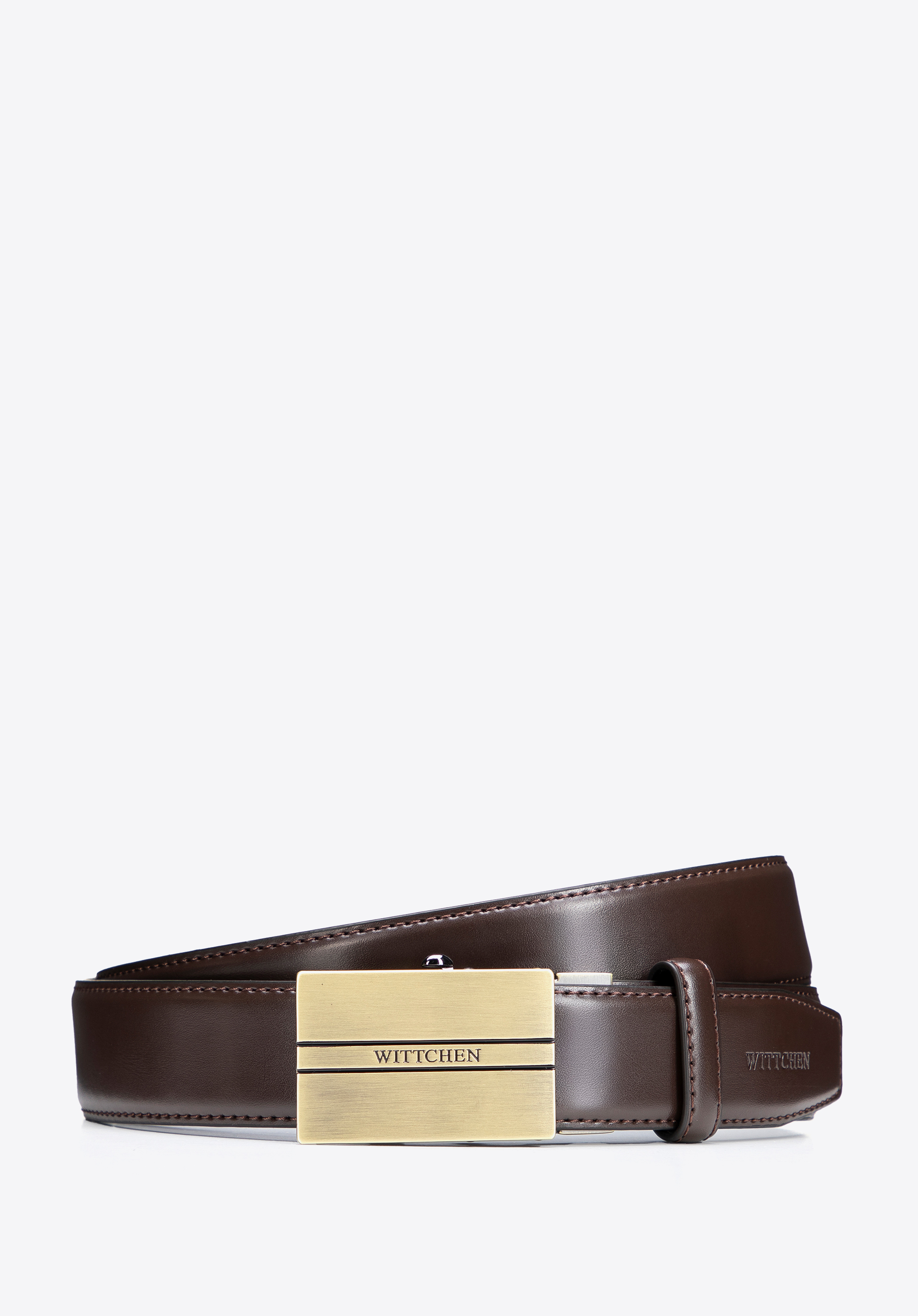 Set für Herren: Gürtel und Kartenetui aus Naturleder, braun, 102-8M-S14-4-11, Bild 1