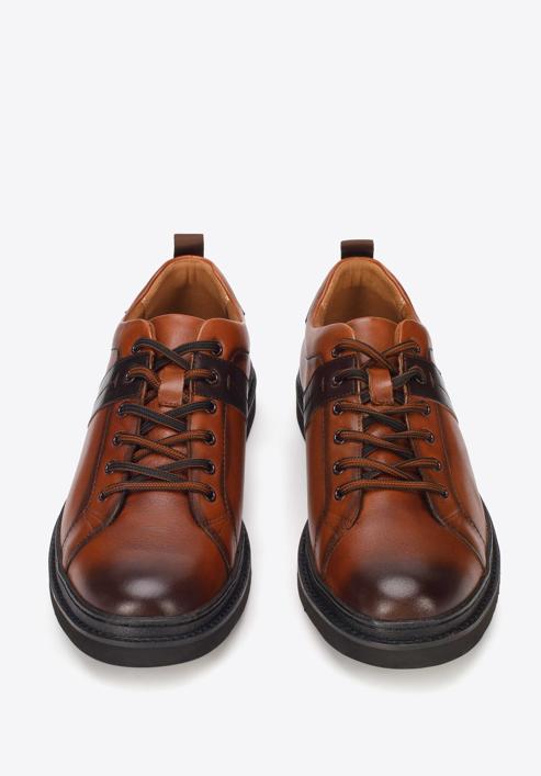 Herren-Sneakers aus Leder mit dunkler Sohle, braun, 93-M-505-4-40, Bild 3