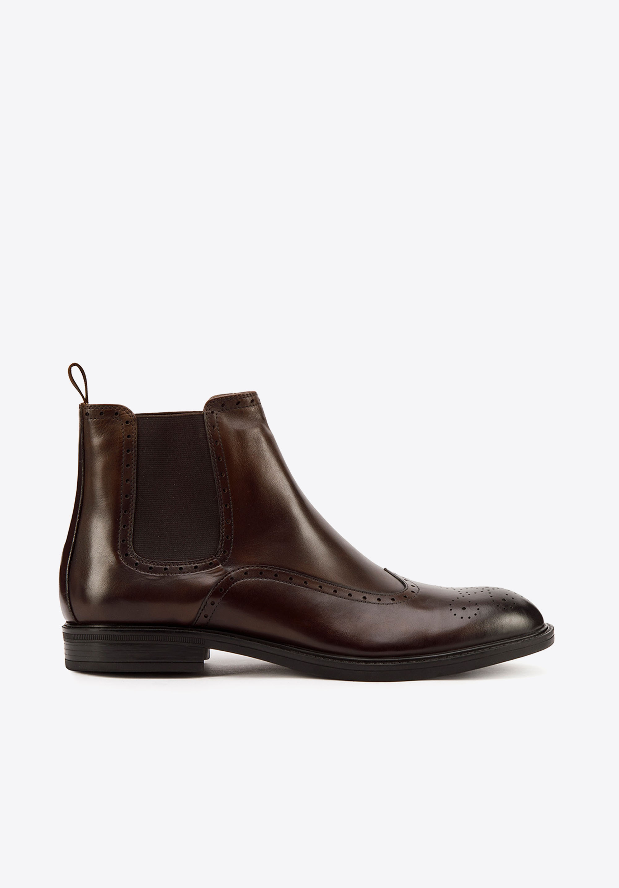 Herren-Stiefeletten aus perforiertem Leder, braun, 93-M-918-4-41, Bild 1