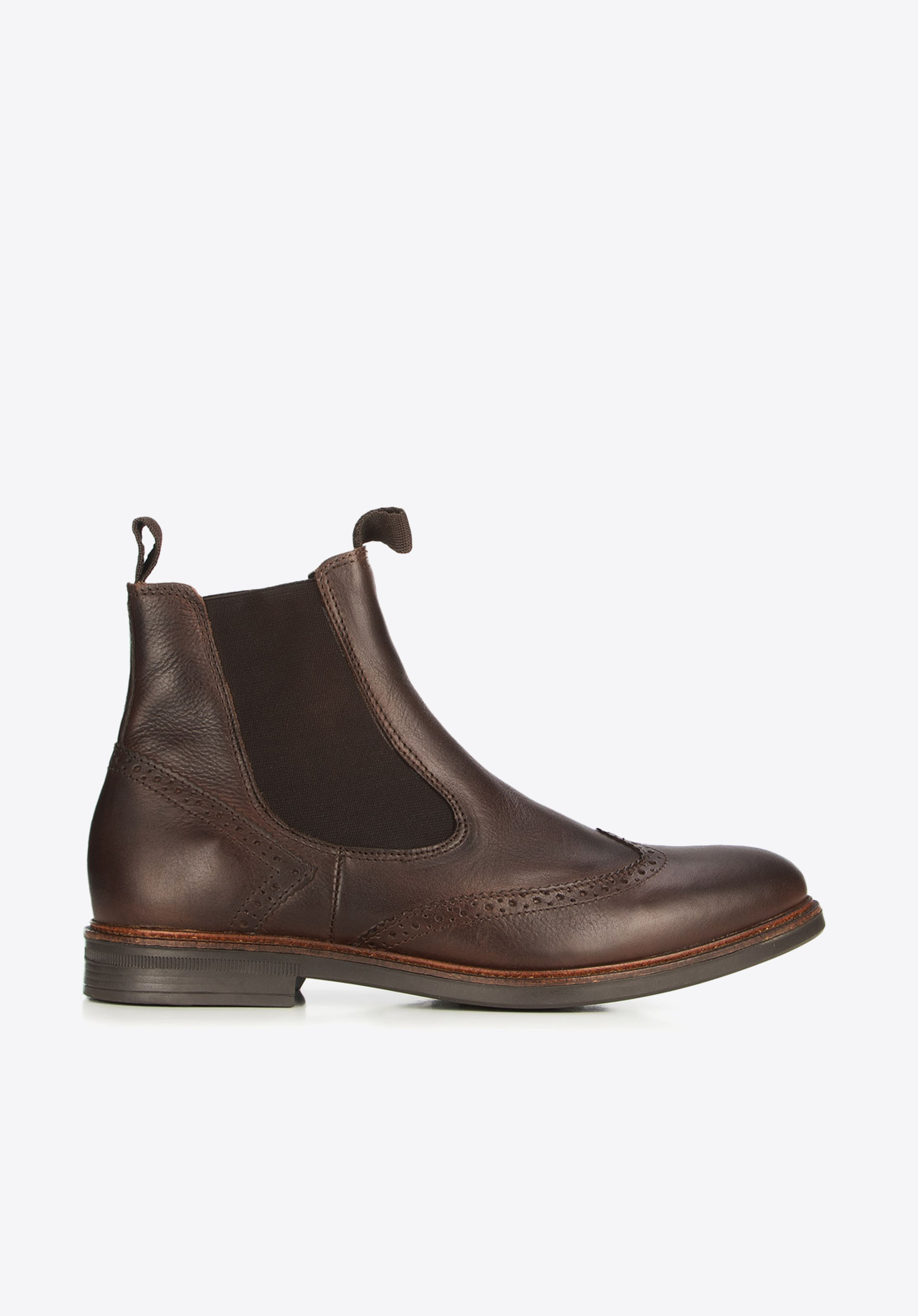 Herren-Stiefeletten aus perforiertem Leder, braun, 89-M-352-4-39, Bild 1