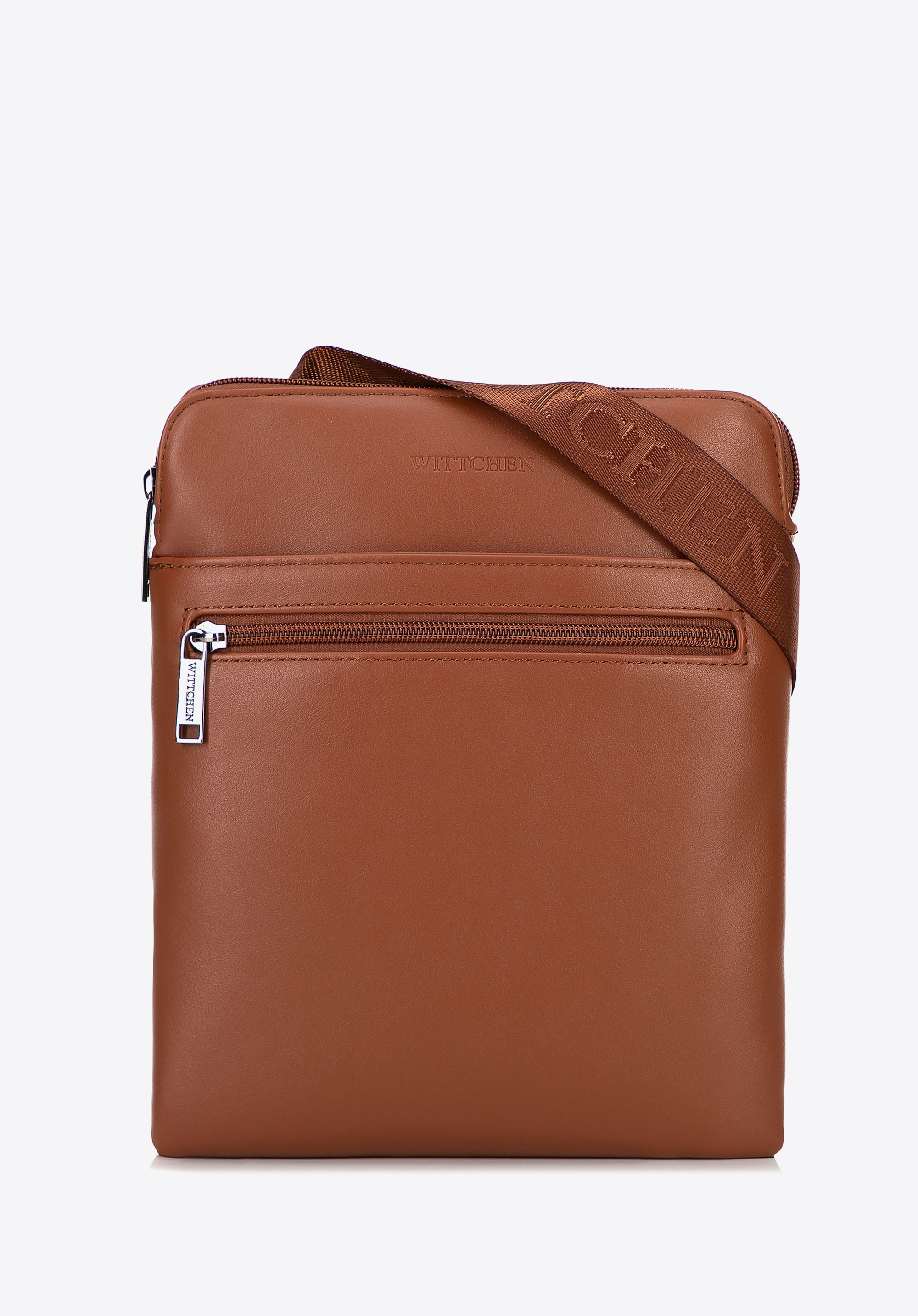 Herren-Umhängetasche aus Lederimitat, braun, 100-4P-908-5, Bild 1