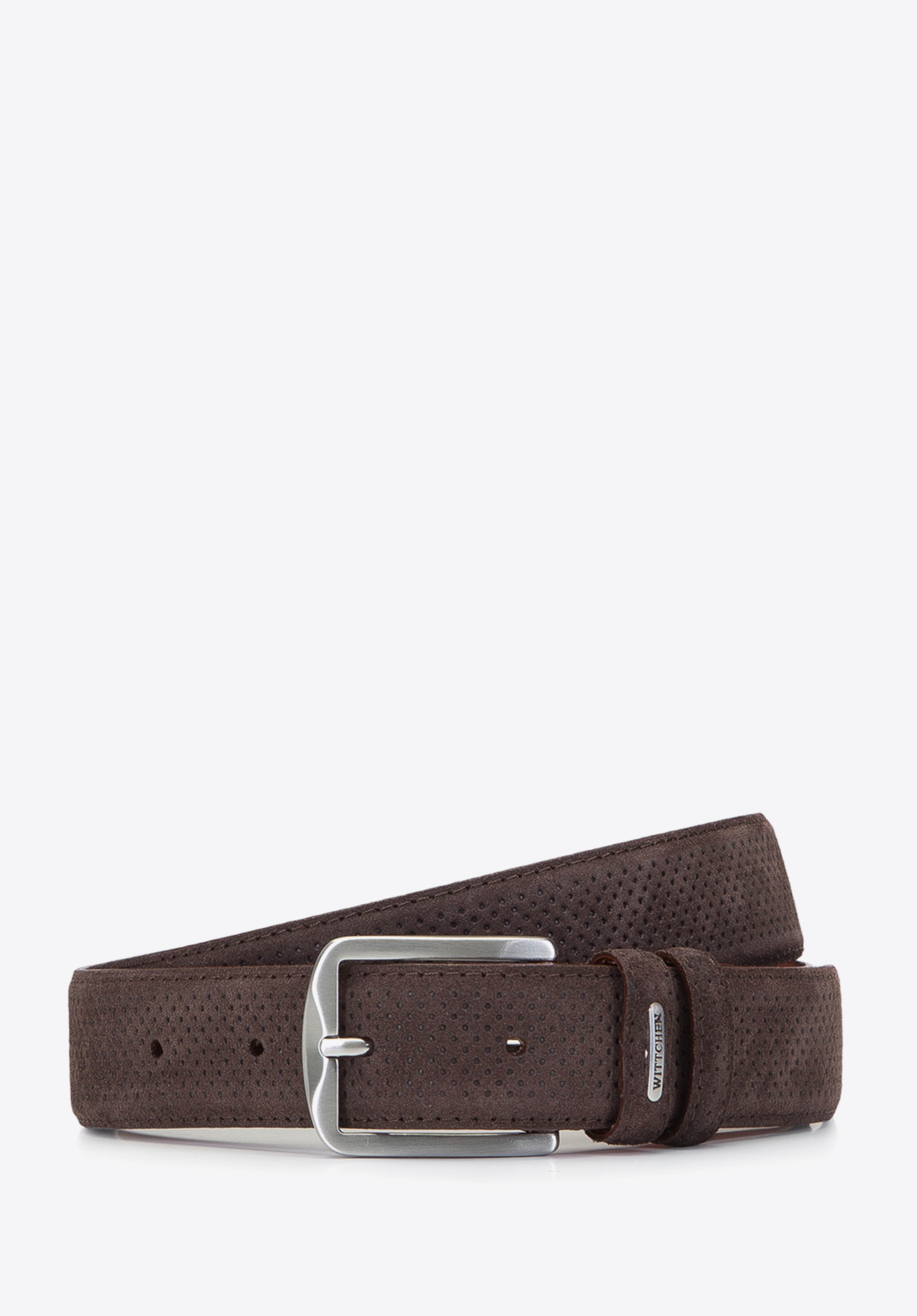 HERRENGÜRTEL AUS VELOURSLEDER, braun, 92-8M-370-4-12, Bild 1