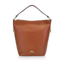 Hobo-Tasche aus Leder mit Seitentaschen, braun, 93-4E-613-5, Bild 1