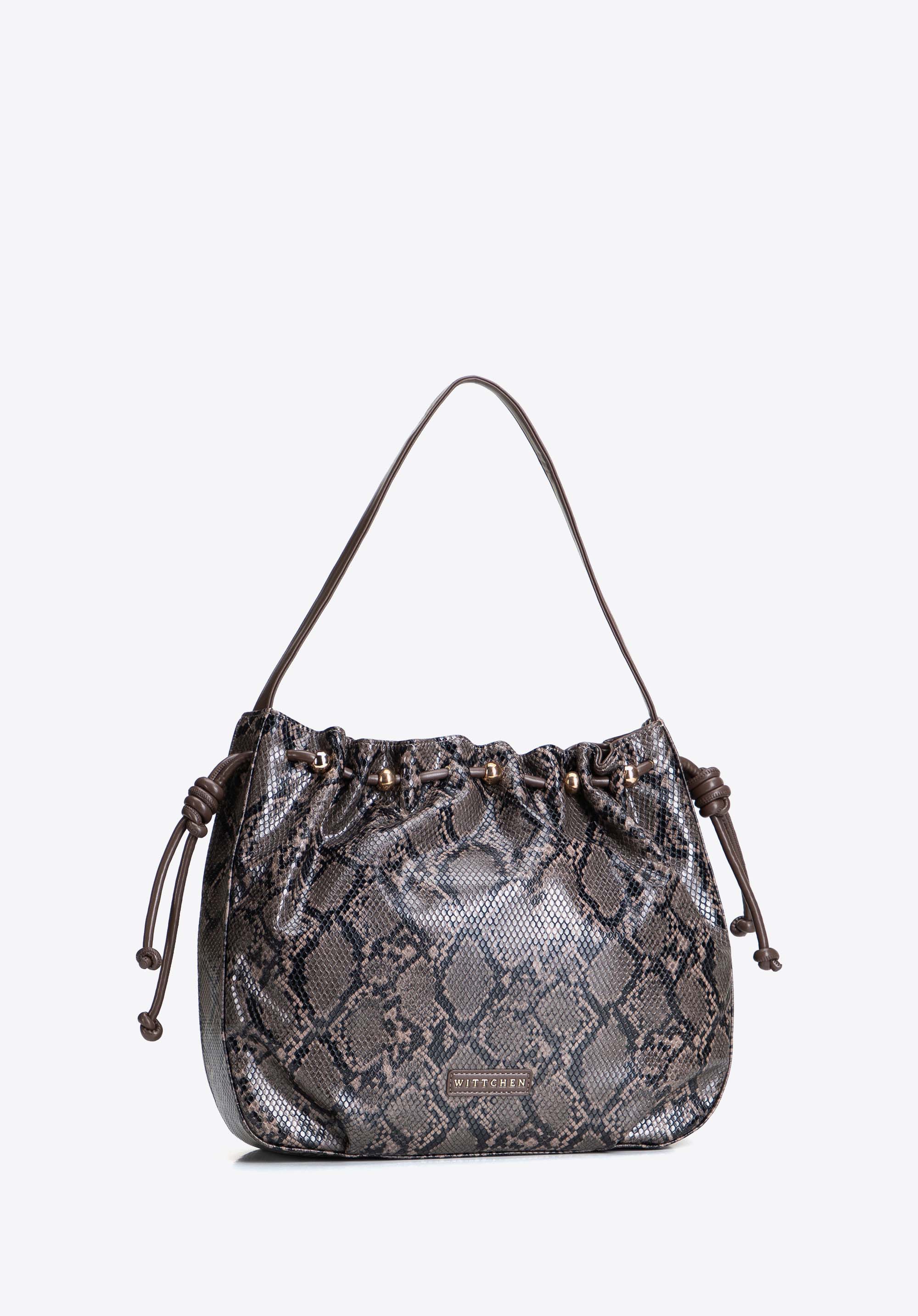 Hobo-Tasche für Damen in Kroko-Optik, braun, 103-4Y-519-9, Bild 1
