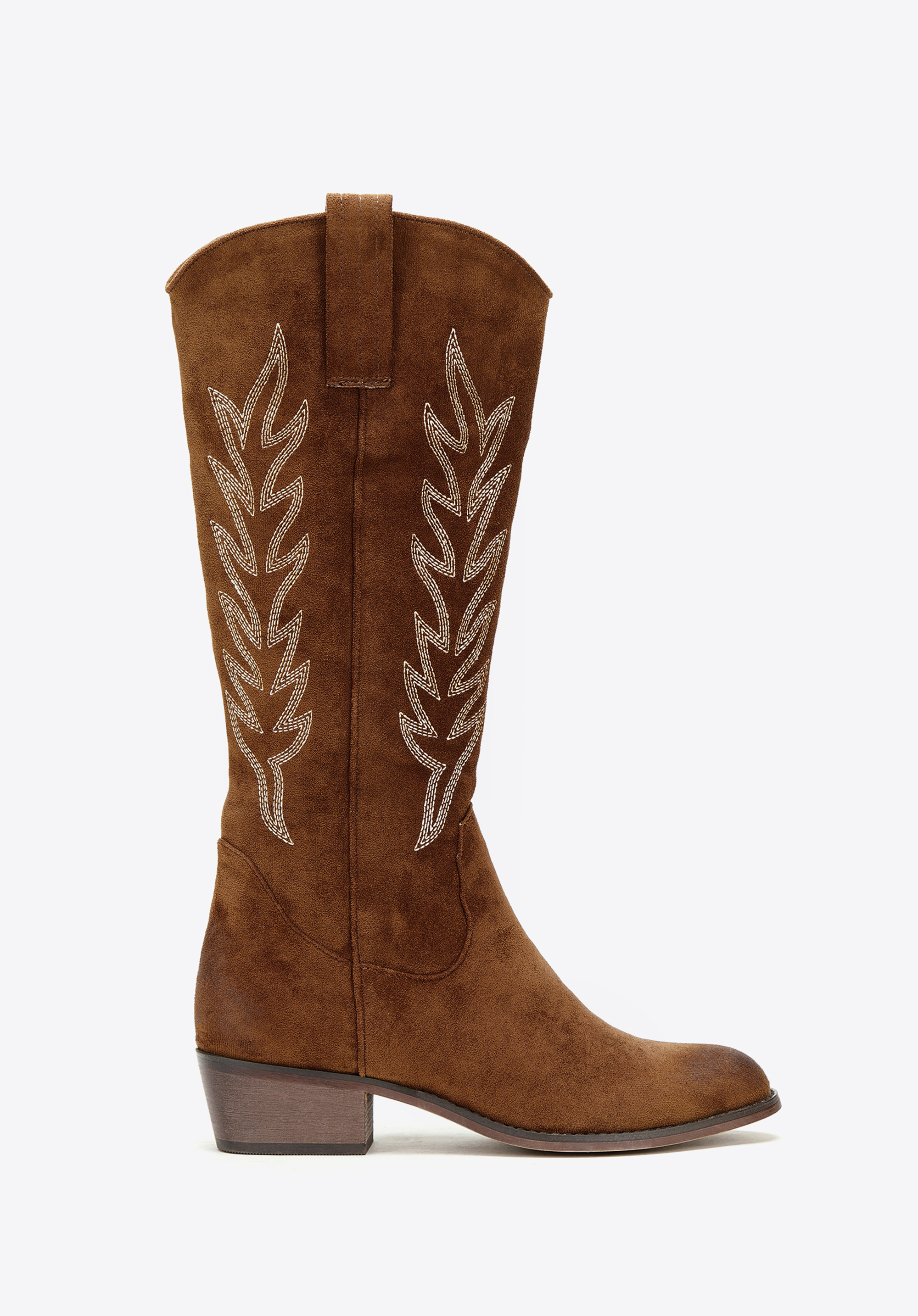 Hohe Cowboystiefel für Damen mit Stickerei, braun, 97-DP-804-5-35, Bild 1