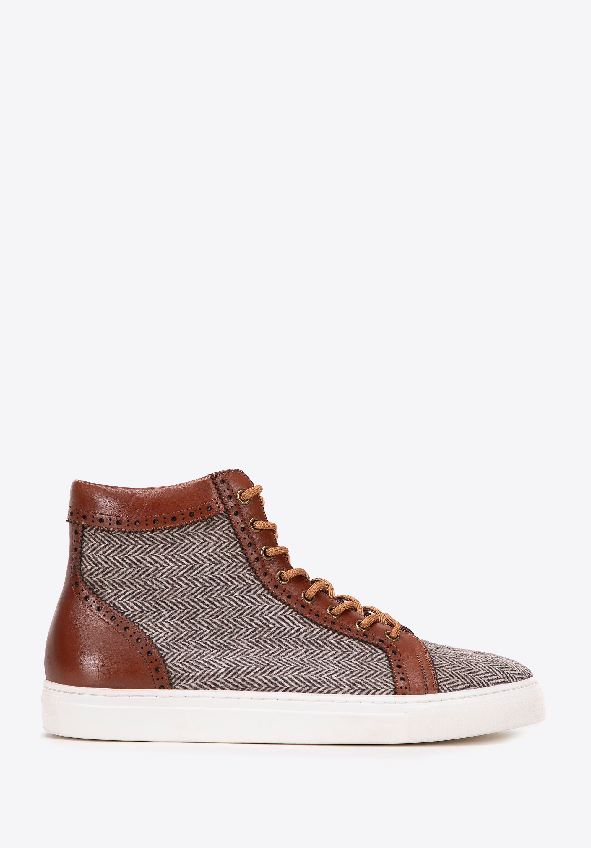 Hohe Sneaker aus Leder für Männer, braun, 99-M-517-5-45, Bild 1