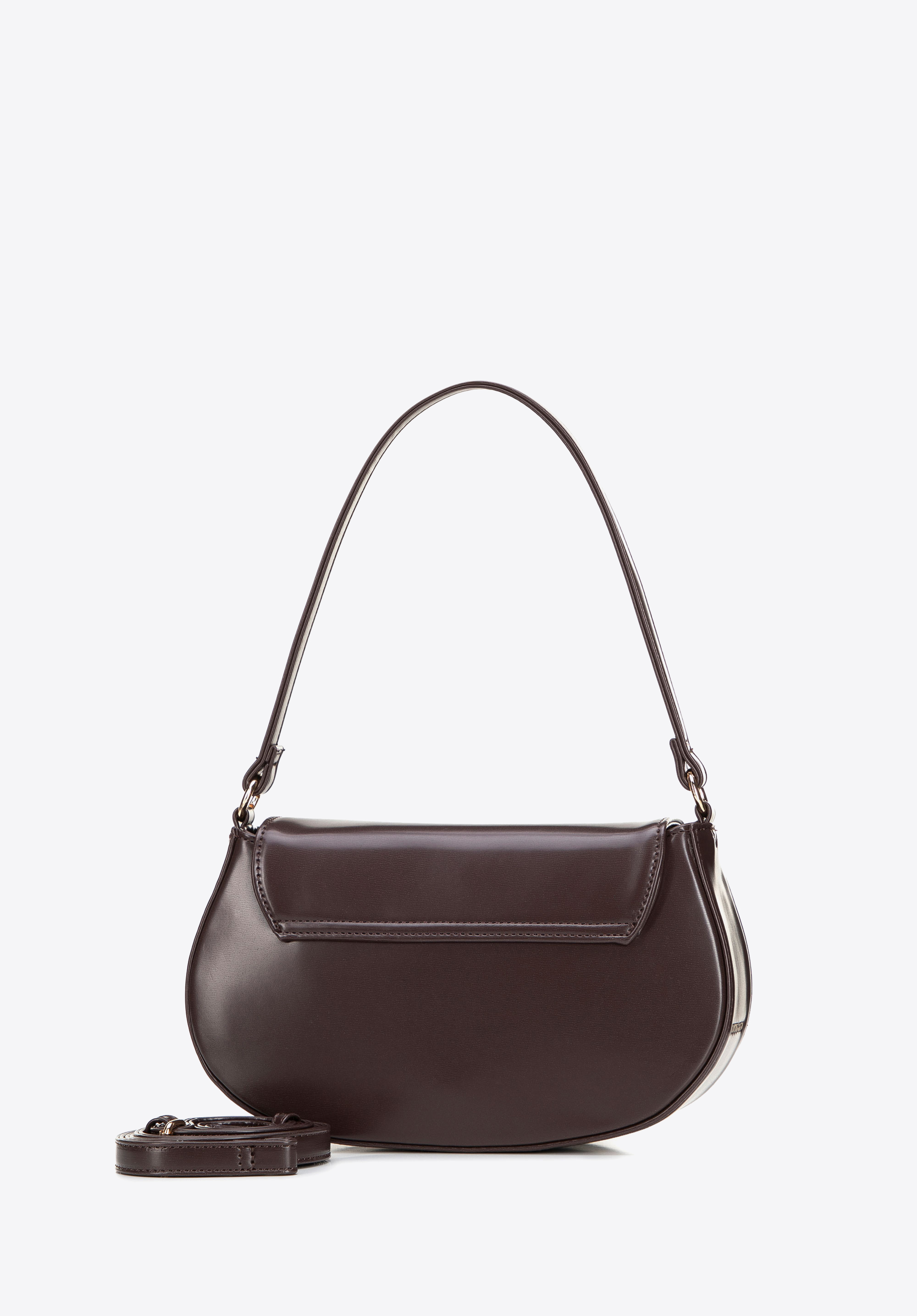 Klappentasche aus Kunstleder mit dekorativem Verschluss, braun, 101-4Y-437-4, Bild 1