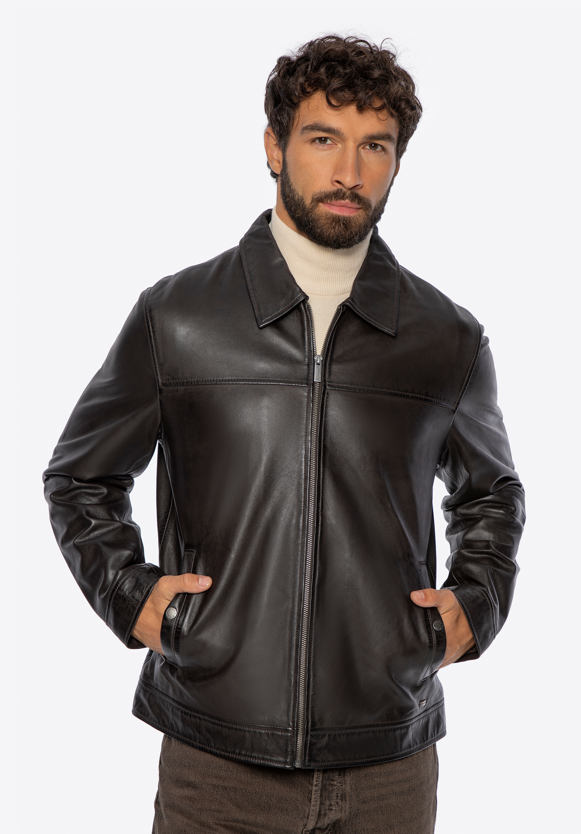 Klassische Herren-Lederjacke, braun, 101-09-853-4-XL, Bild 1